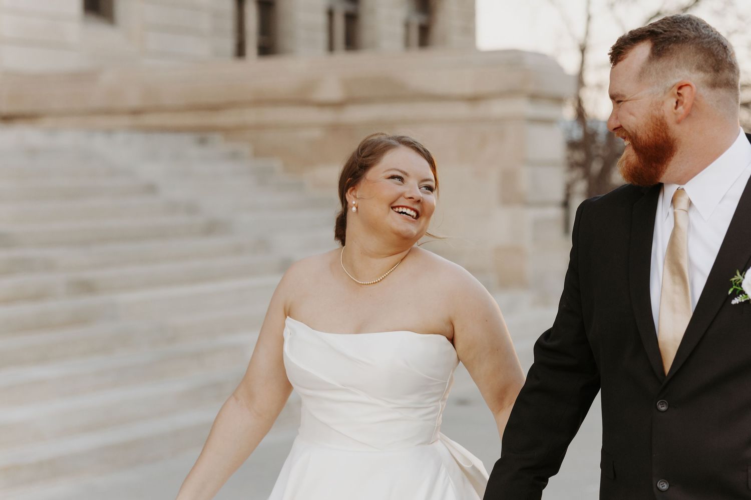 Omaha Nebraska wedding photographer sunset portraits Central High School