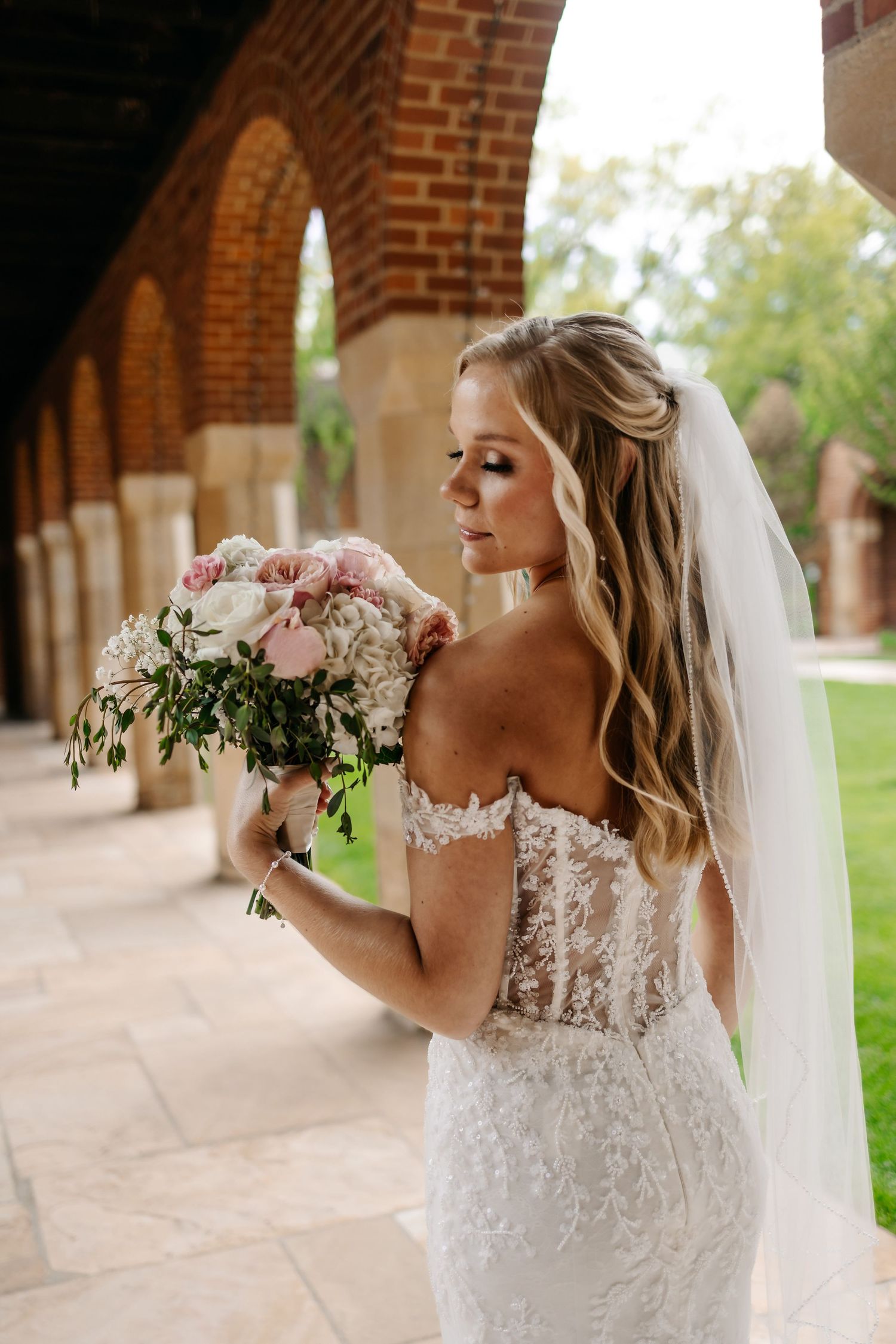 Catholic wedding venue in Lincoln Nebraska. bride portrait