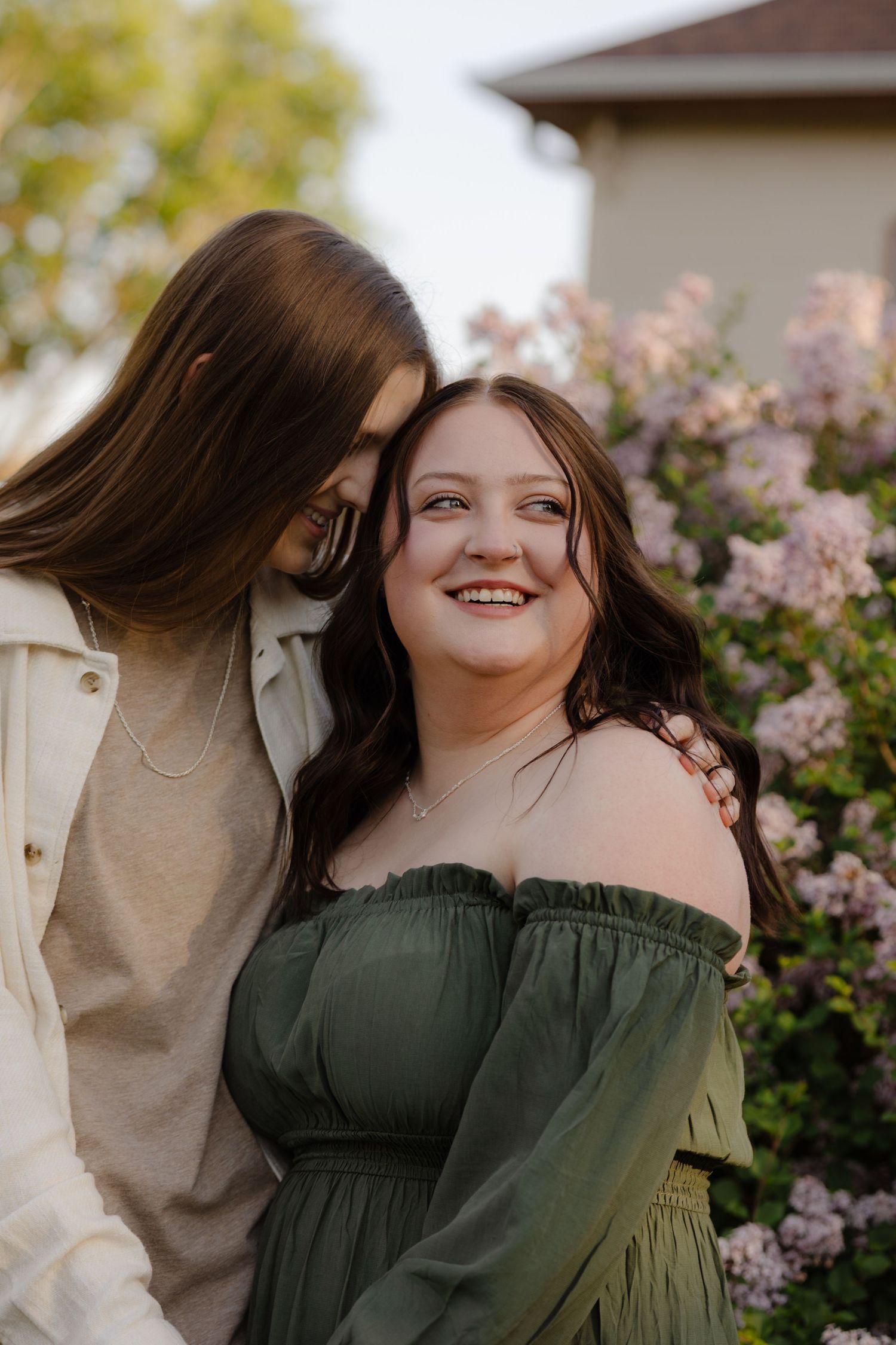 LGBTQ couple in Plattsmouth Nebraska at golden hour.