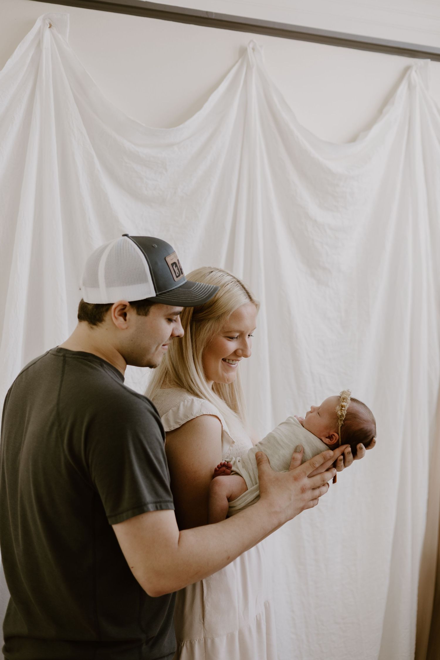 Plattsmouth NE newborn portraits in cozy studio