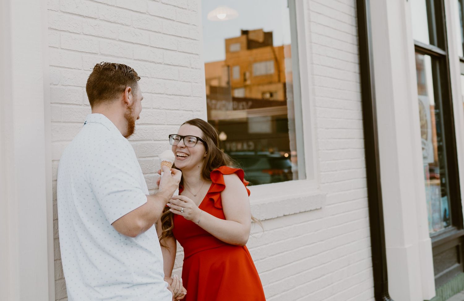 Ted and Wallys, Old Market Omaha Nebraska Ice cream engagement session
