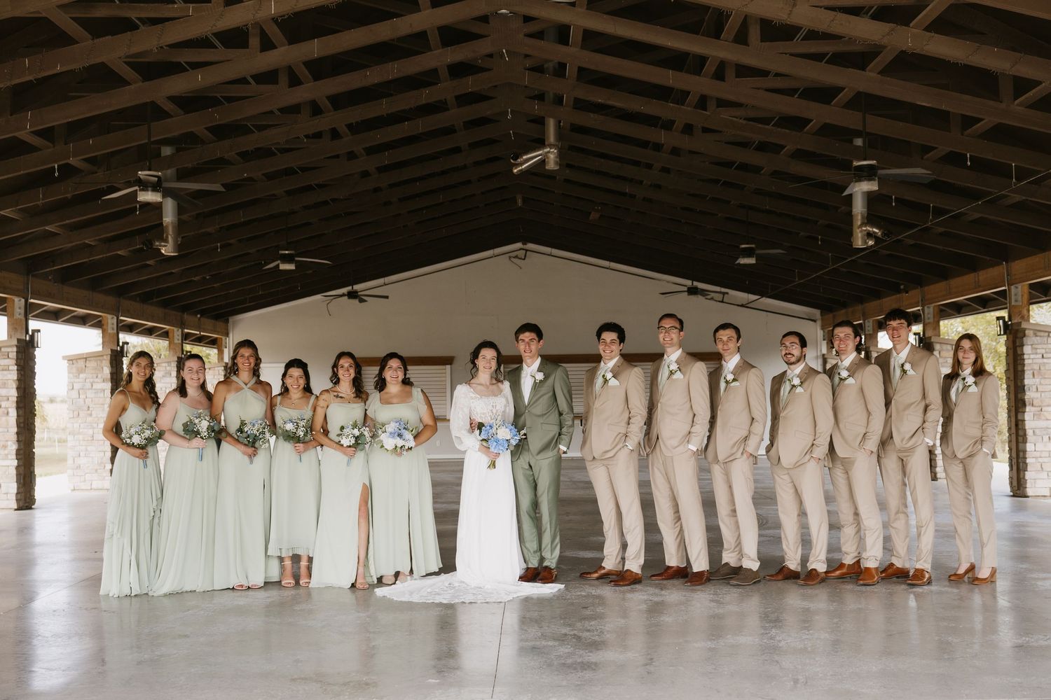 Outdoor wedding ceremony at Falconwood Park in Bellevue, Nebraska
