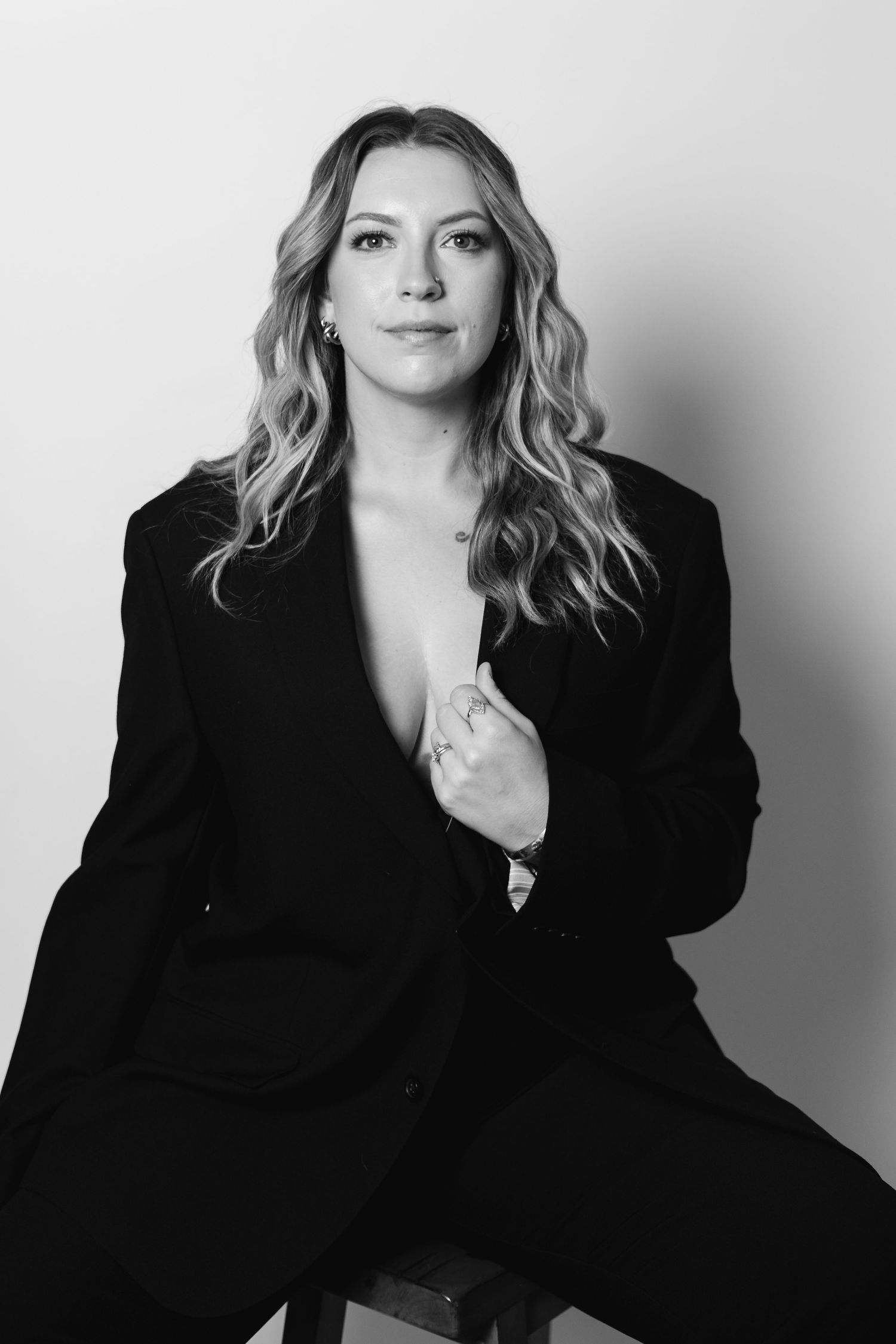 Old Money Portrait in studio Black and White, Plattsmouth Nebraska Studio