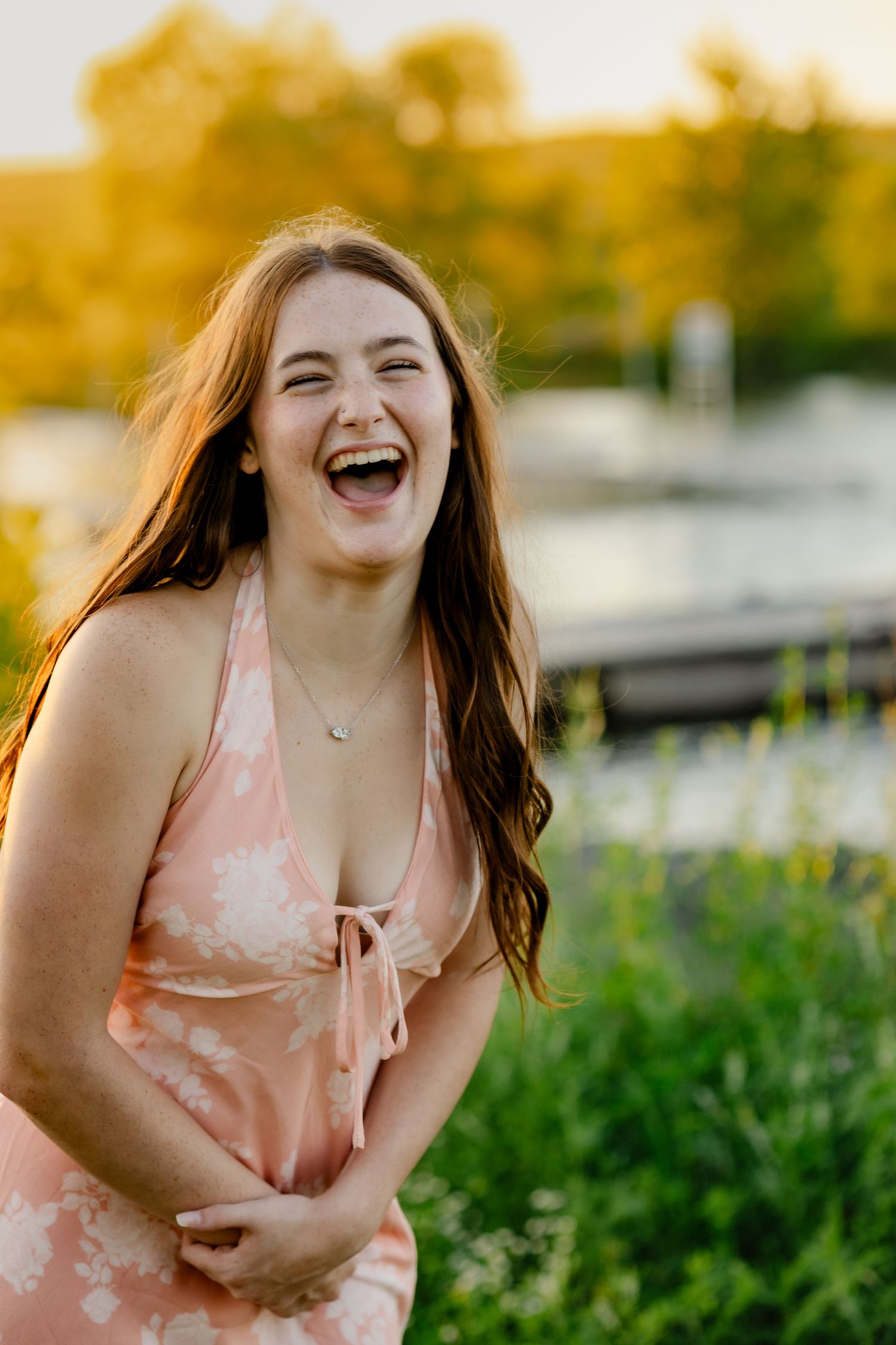 Papillion Nebraska high school senior, park portraits at golden hour.