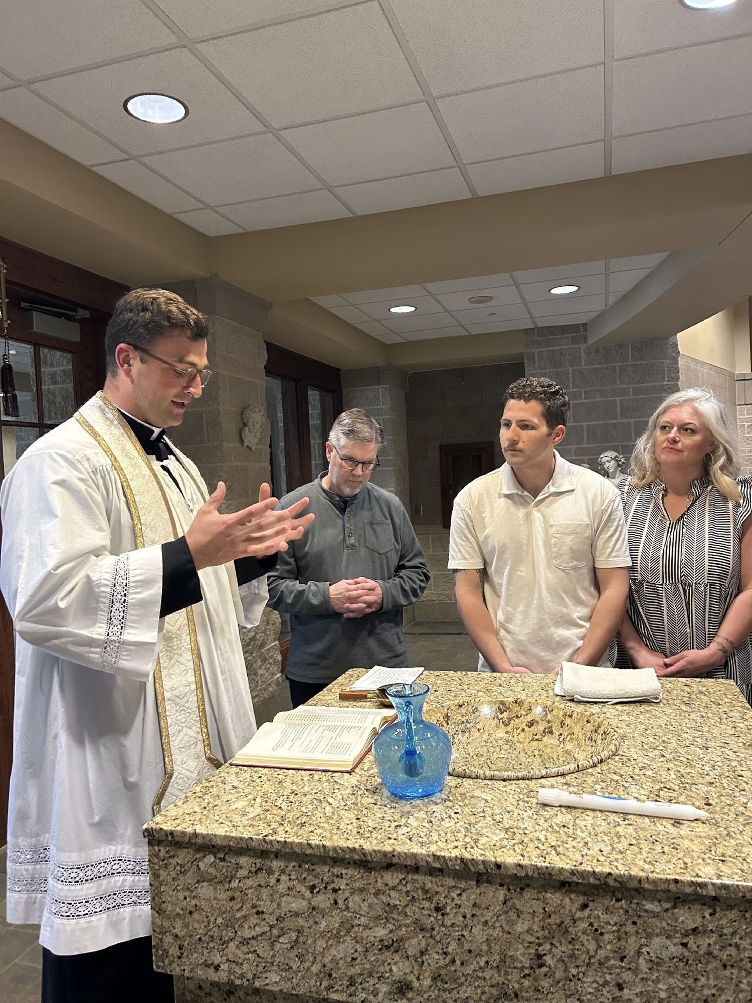 North American Martyrs Catholic Church wedding ceremony in Lincoln Nebraska