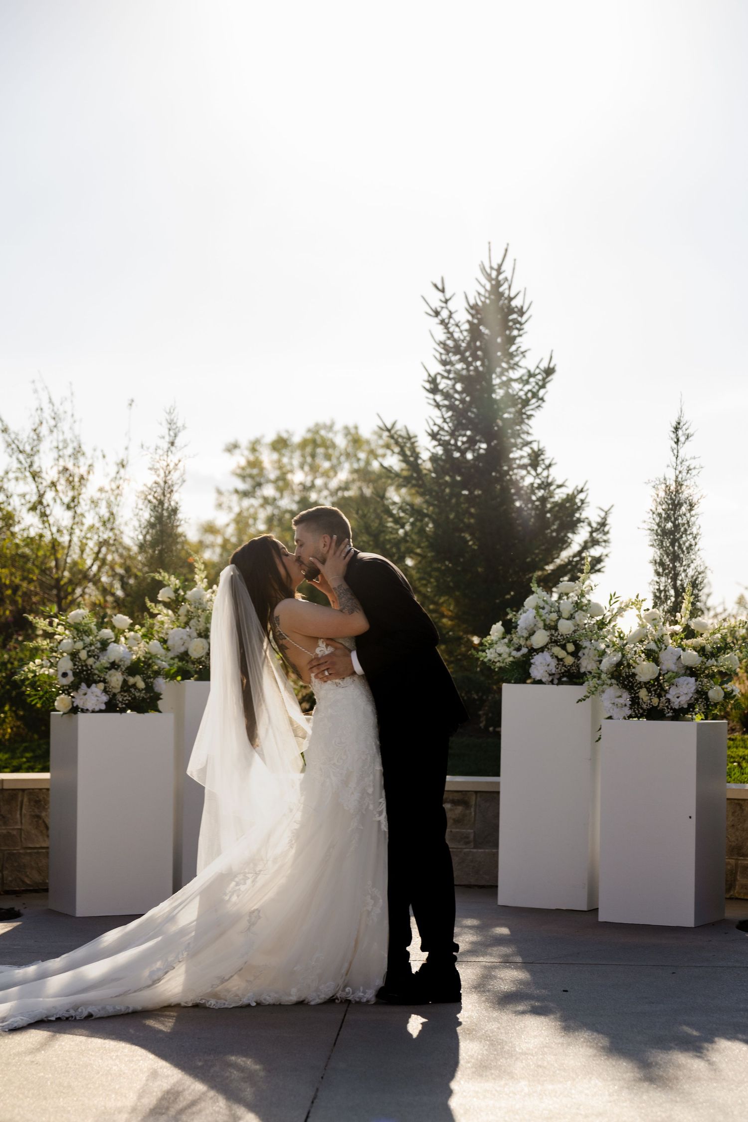 Ceremony photography at The Acreage in Palmyra Nebraska for a fall wedding.