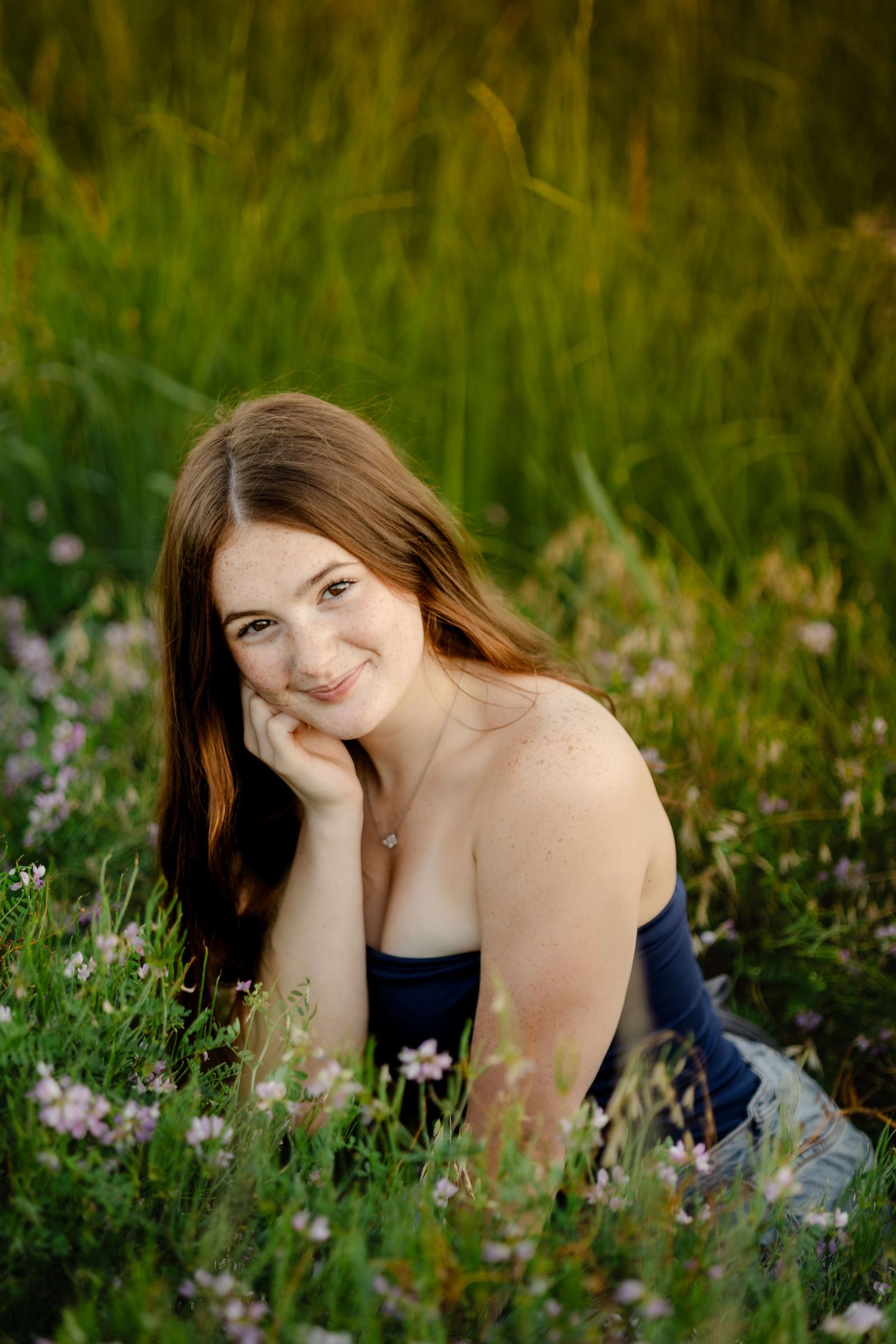 Papillion Nebraska high school senior, park portraits at golden hour.