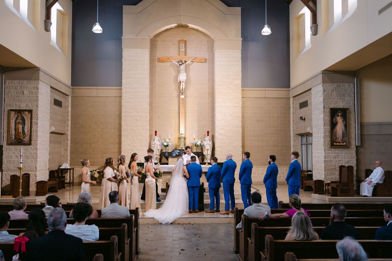 North American Martyrs Catholic Church wedding ceremony in Lincoln Nebraska