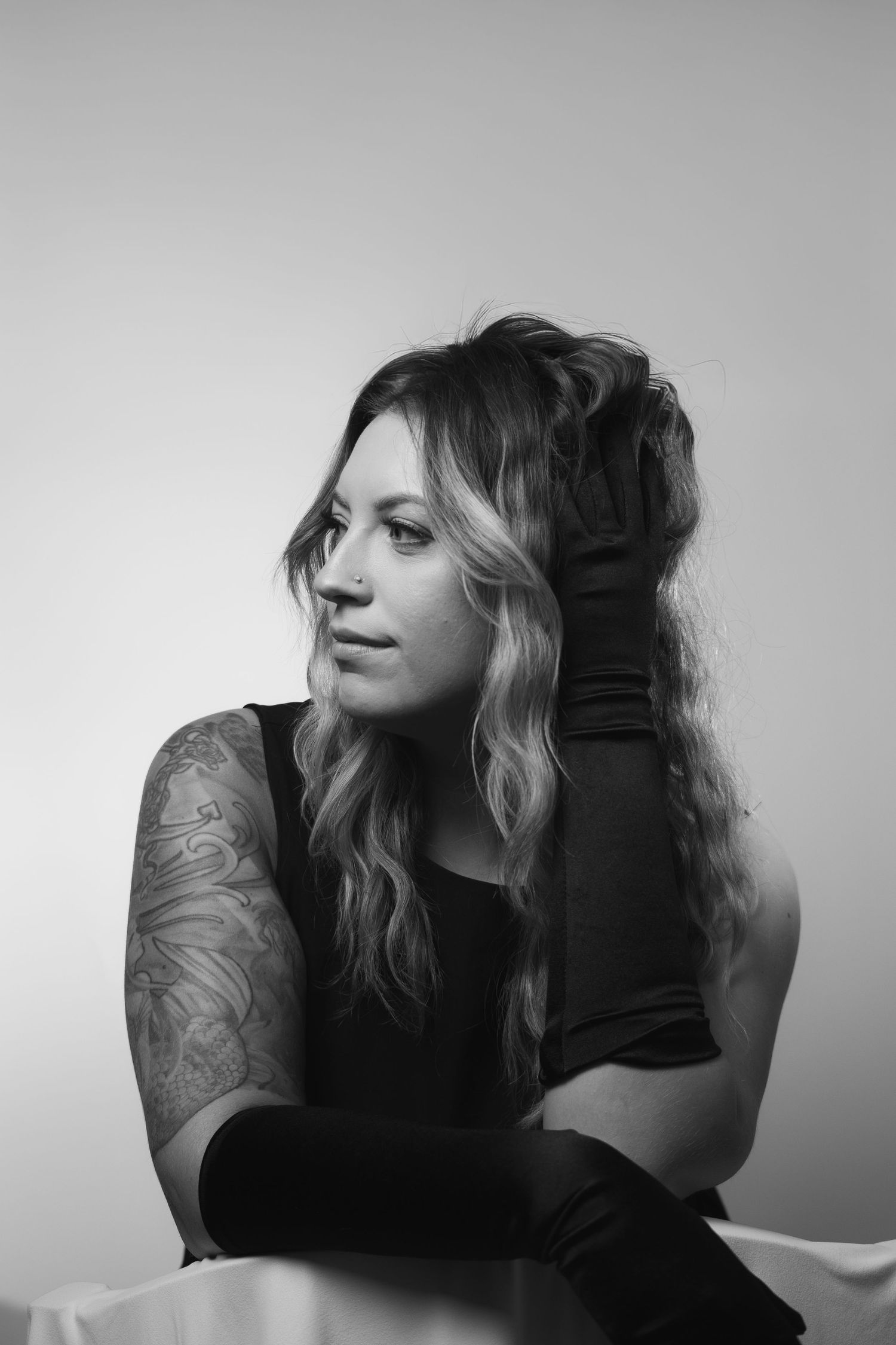 Old Money Portrait in studio Black and White, Plattsmouth Nebraska Studio