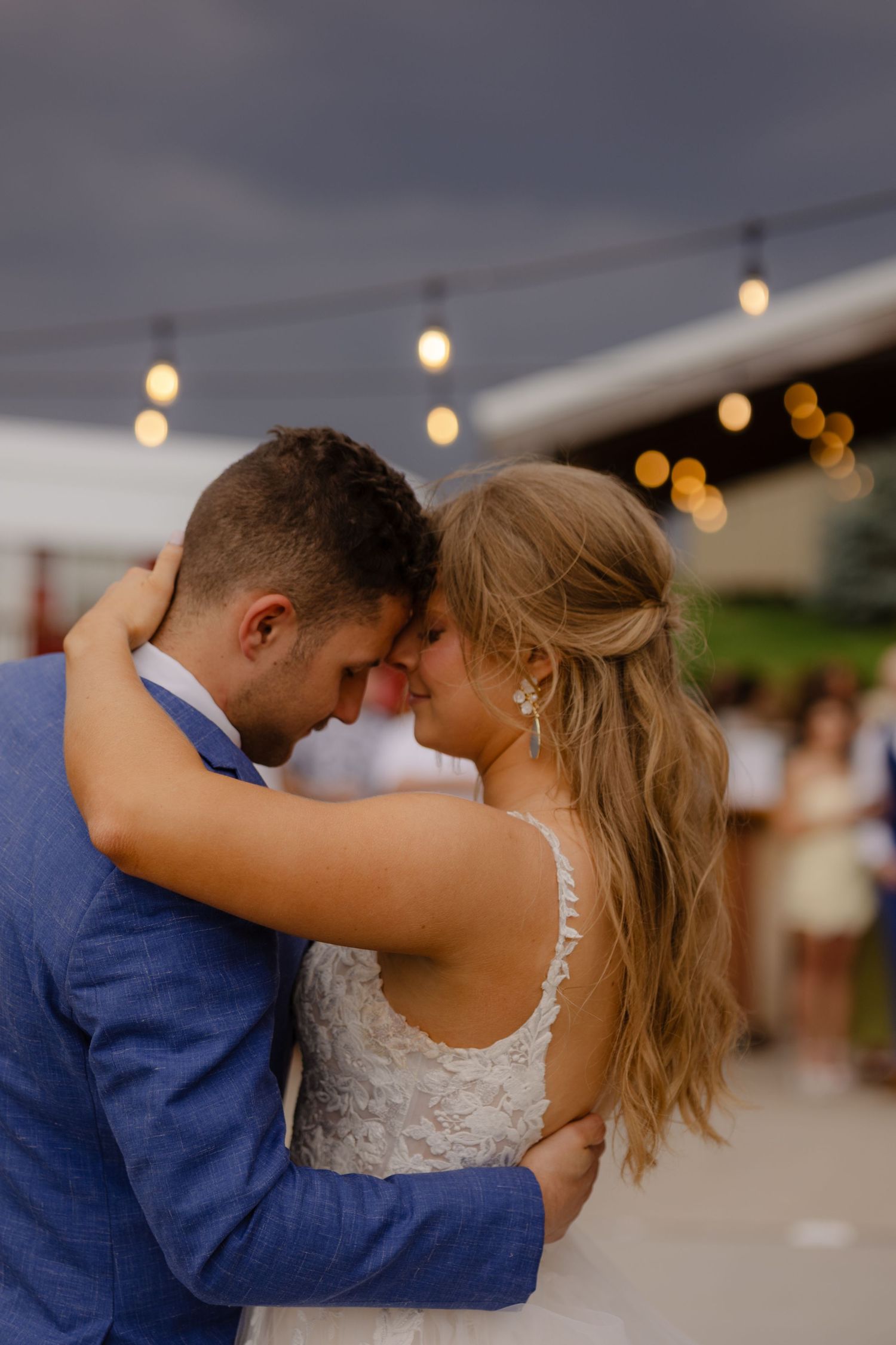 Bride and groom first dance at Sparks Barn Nebraska wedding reception