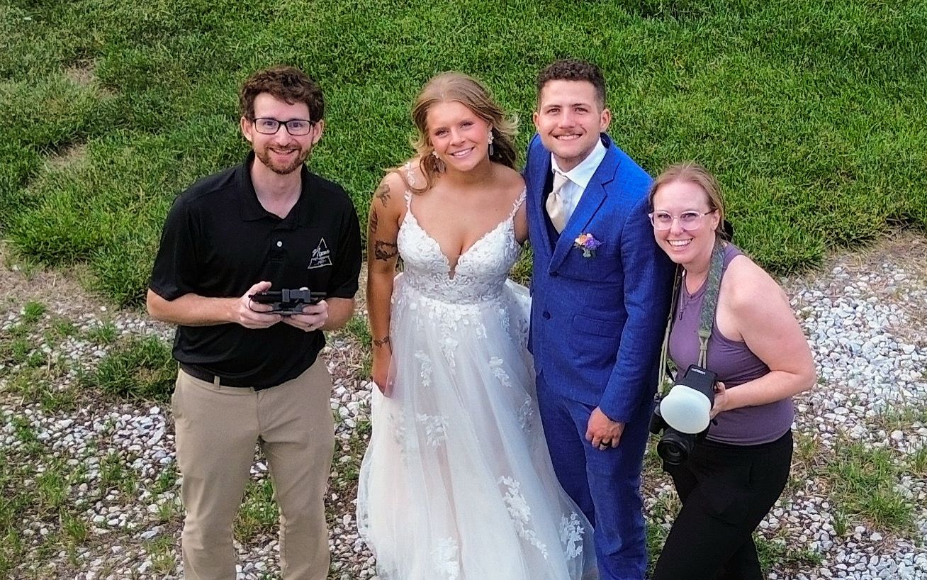 Nebraska wedding photographers Kinsey and Matthew Nixon with bride and groom at Sparks Barn Louisville NE
Nixon Photography