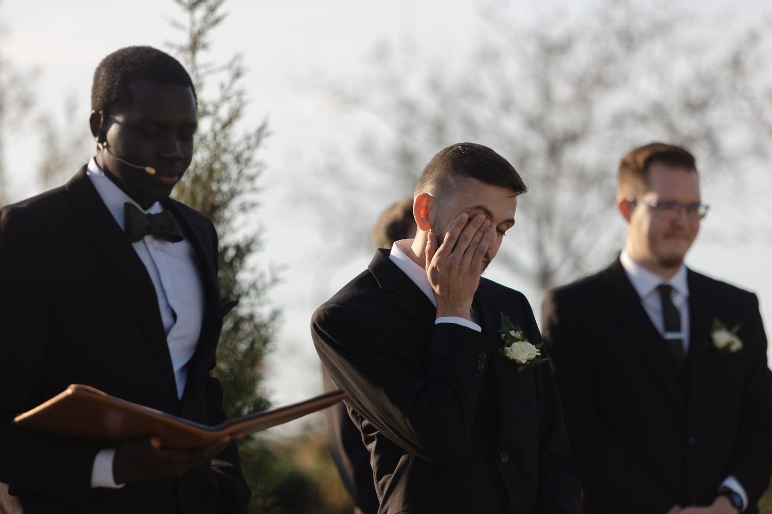 Ceremony photography at The Acreage in Palmyra Nebraska for a fall wedding.