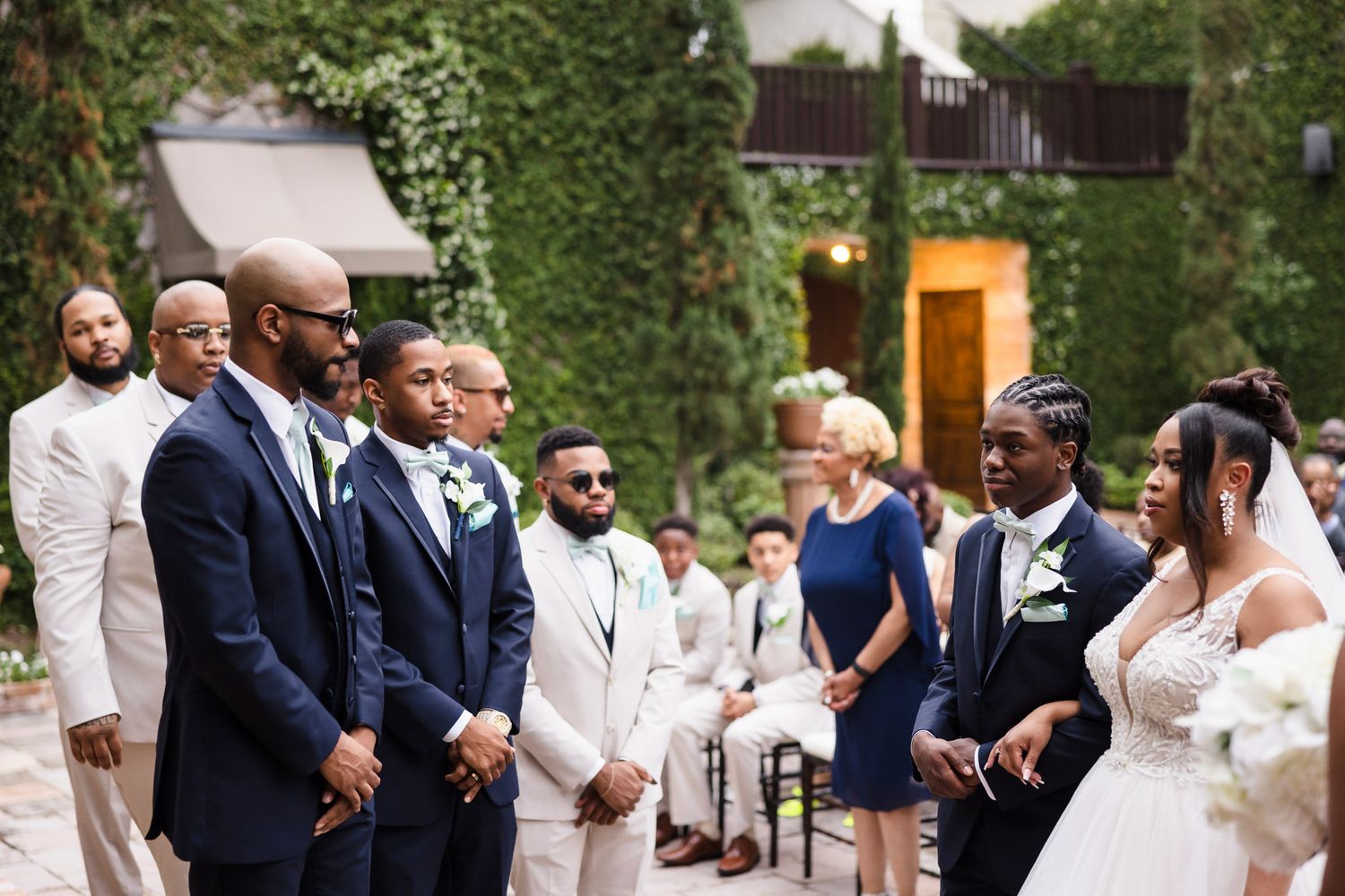 Wedding ceremony at the Waterwall, The Bell Tower on 34th Houston