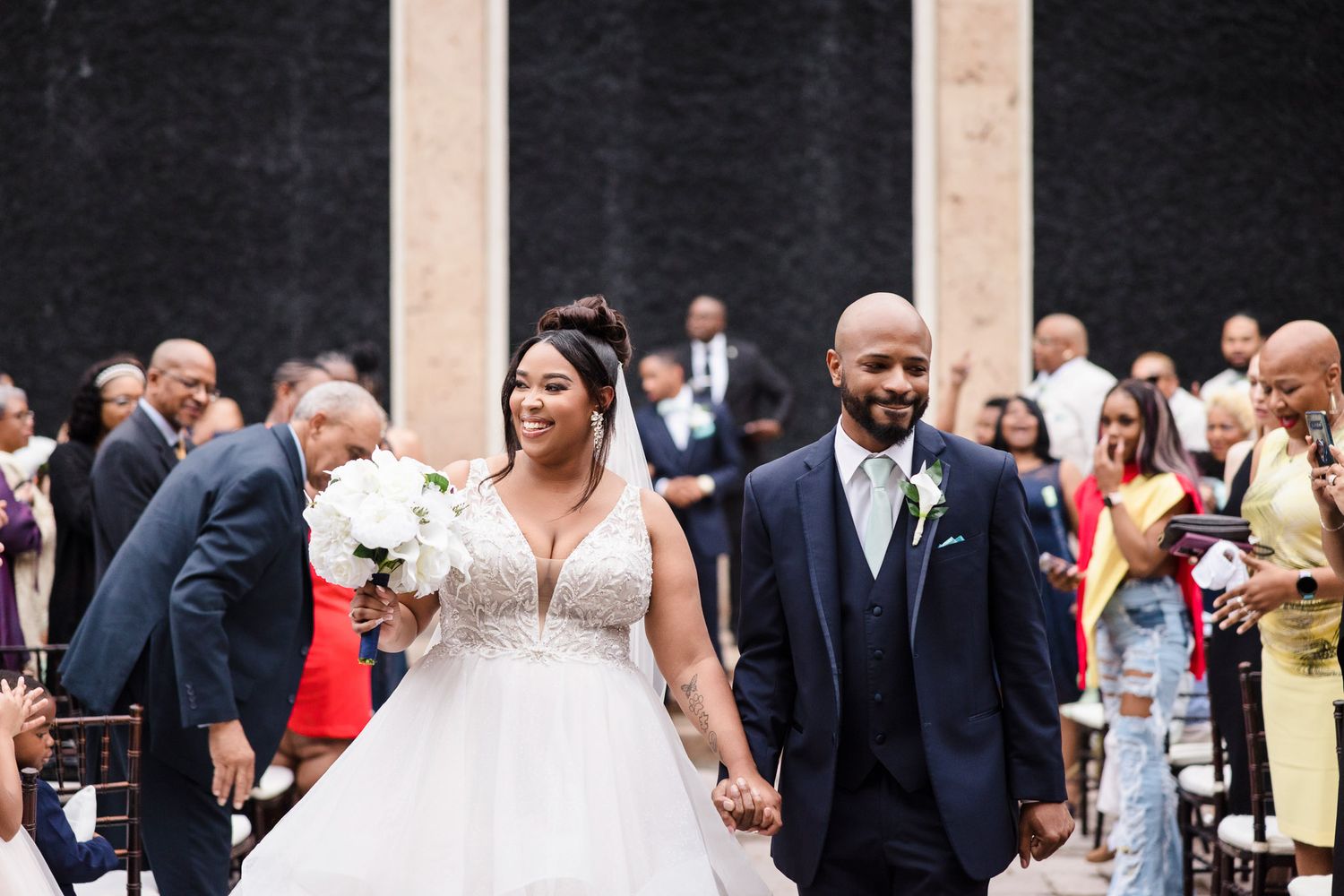 Wedding ceremony at the Waterwall, The Bell Tower on 34th Houston
