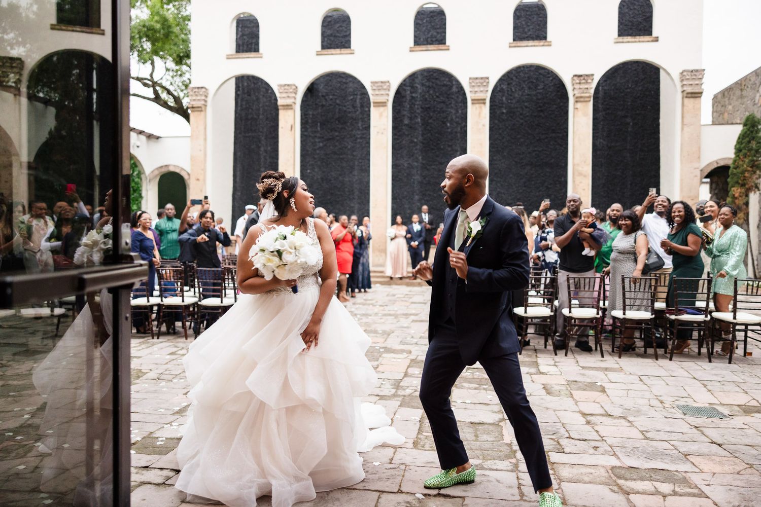 Wedding ceremony at the Waterwall, The Bell Tower on 34th Houston
