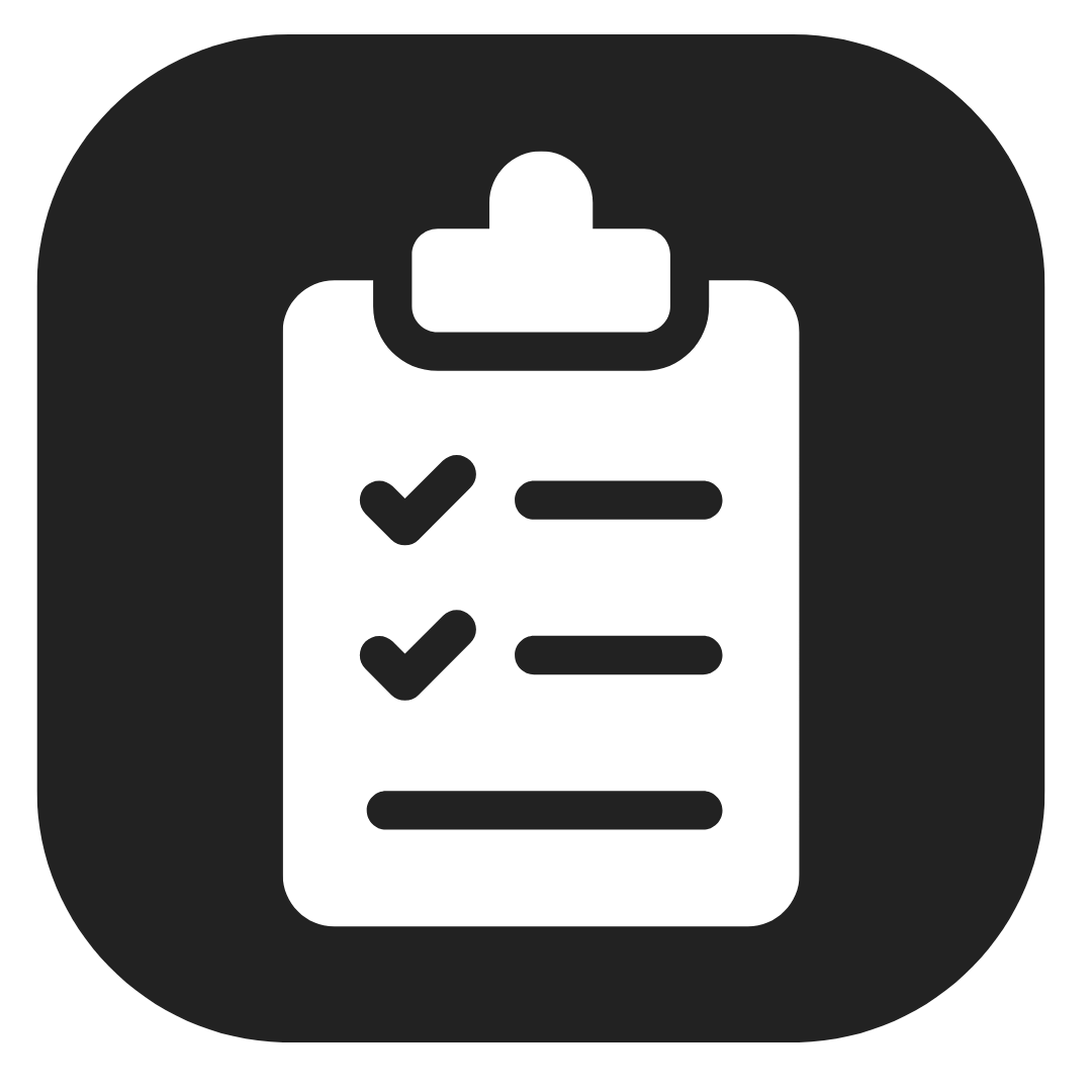 A collection of black and white icons showing various document and file management actions.