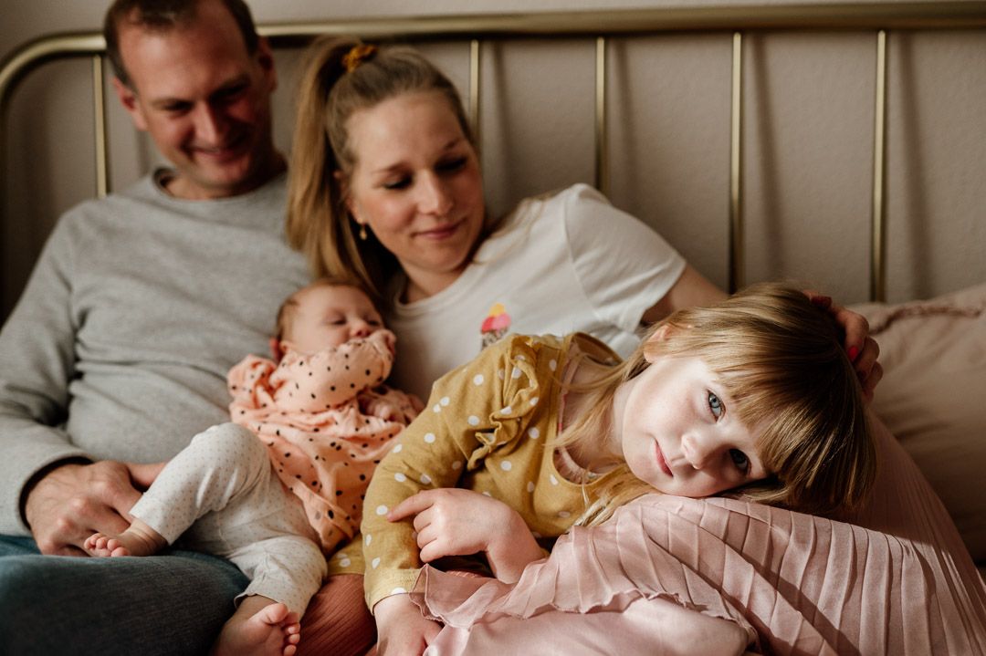 Familienportrait während einer Fotodokumentation