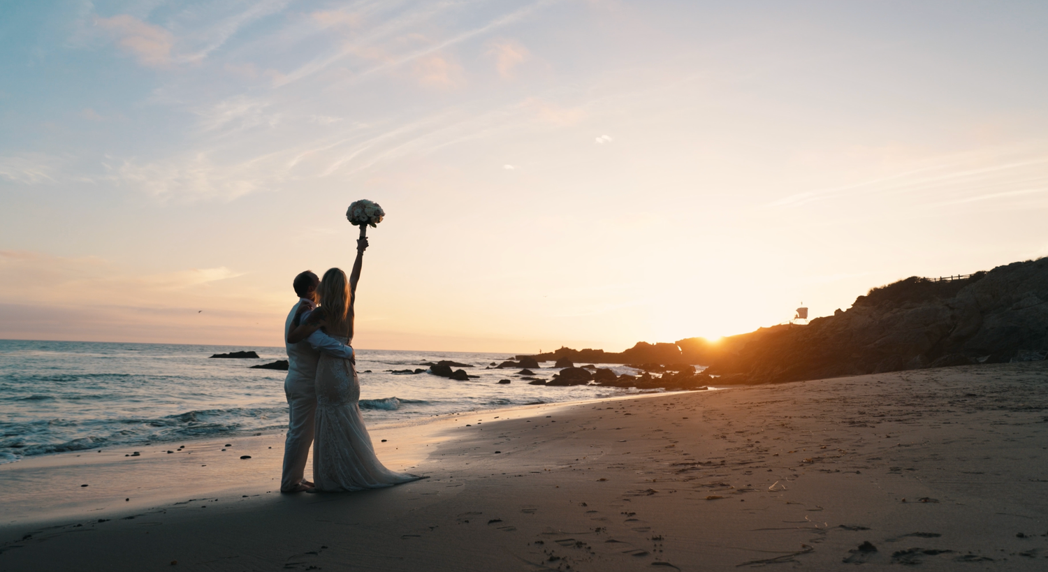 Malibu wedding videographer beach elopement