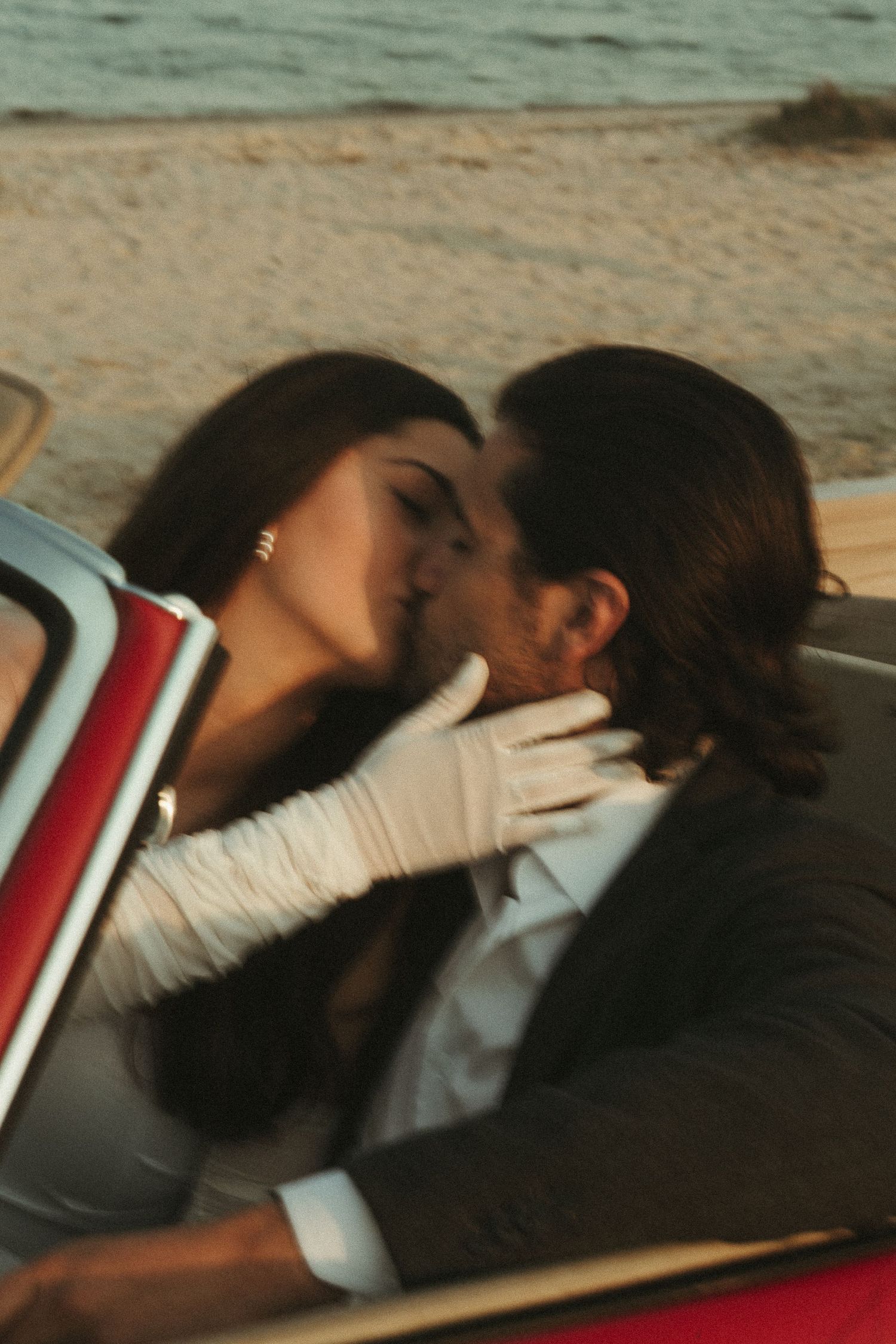 Intimate moment shared between two people in casual attire.