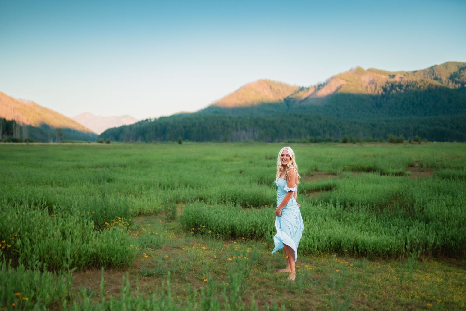 High school senior portrait at Detroit Lake in Oregon