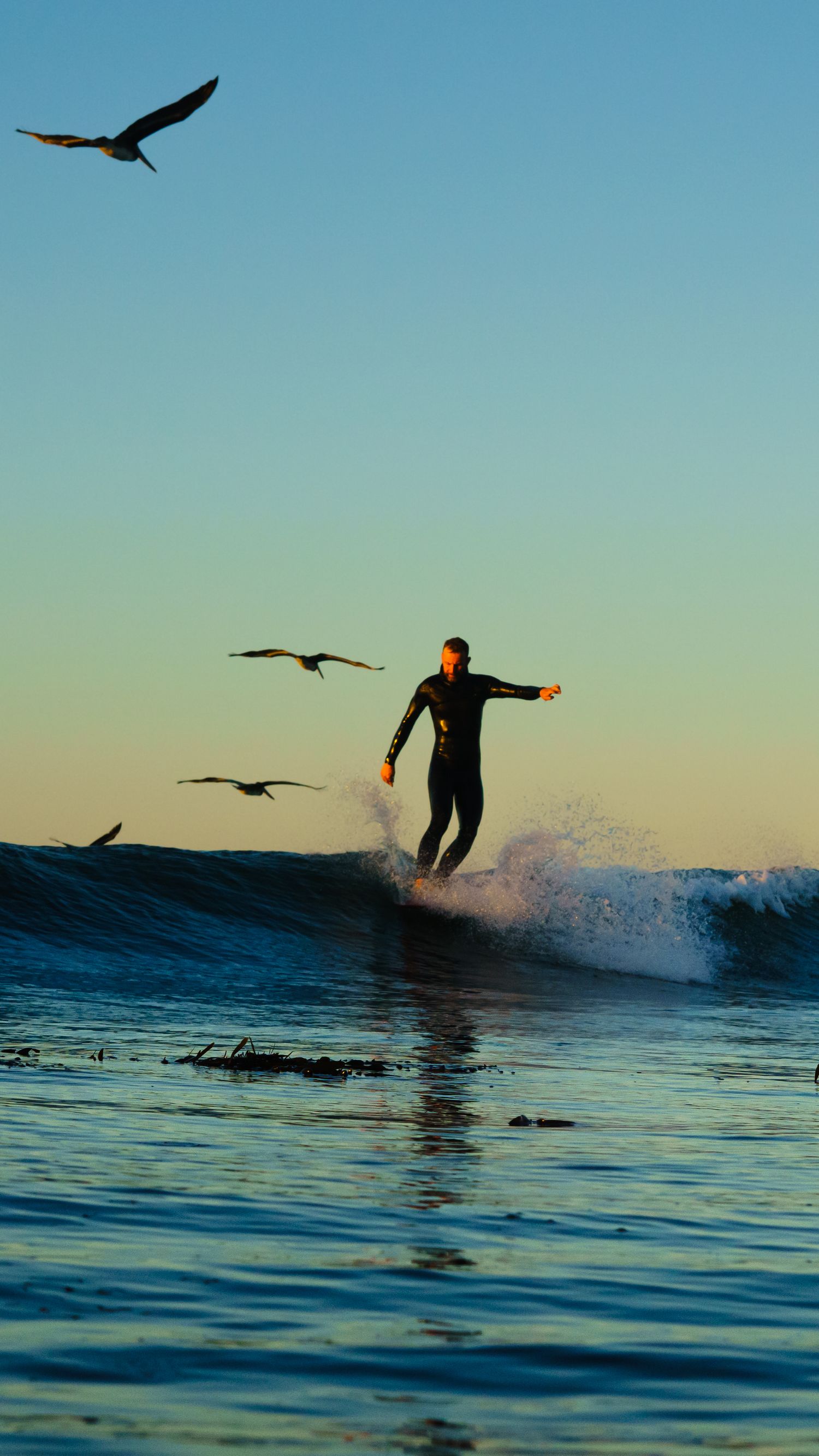 Photo of Santa Cruz Surfer at Sunrise