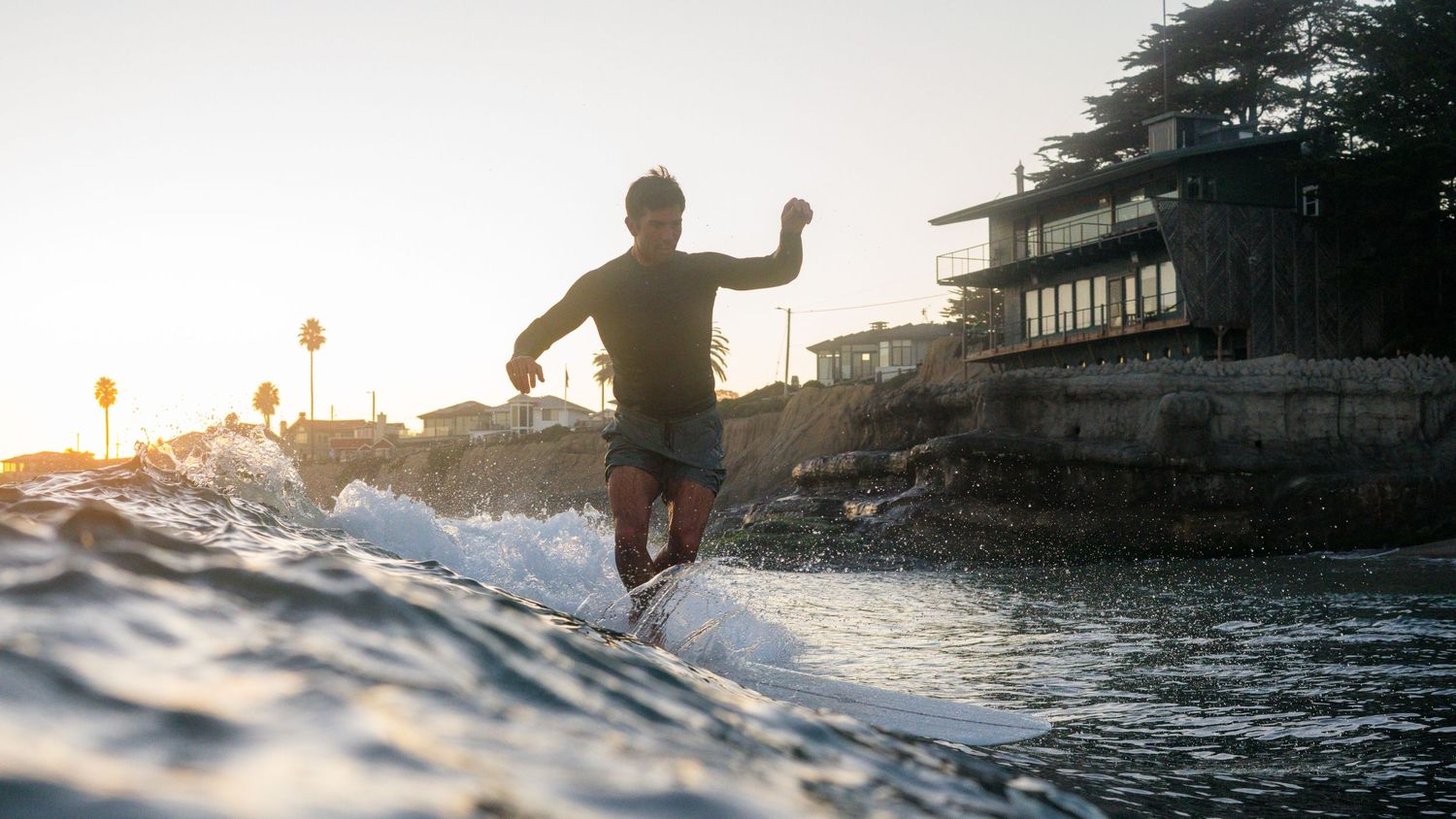 Surfing in Santa Cruz at Jack Oneill's house