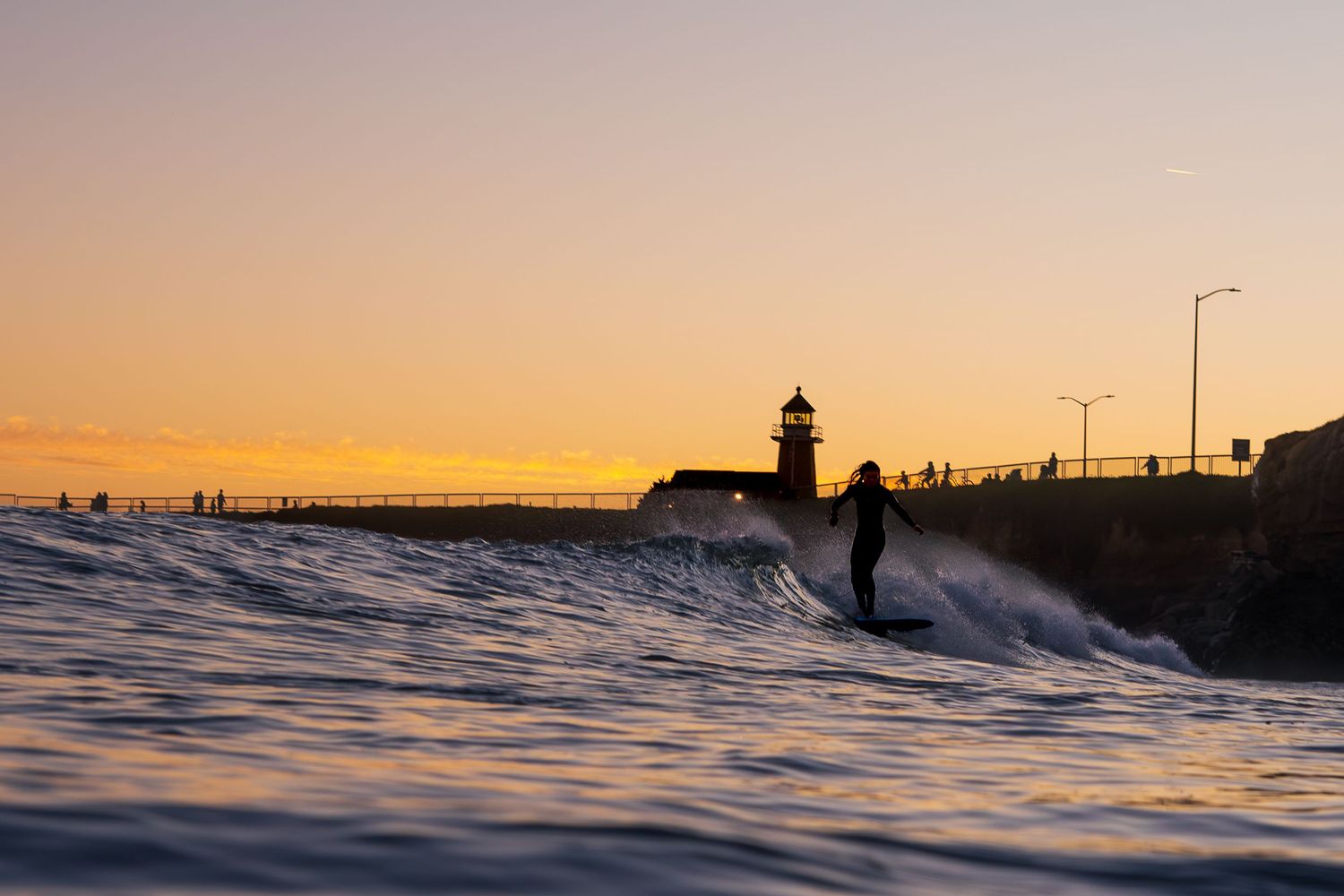 Surfer at Steamer Lane Santa Cruz CA