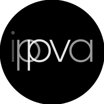 Black circular logos with text 'ipva' repeated in a horizontal row against white background.