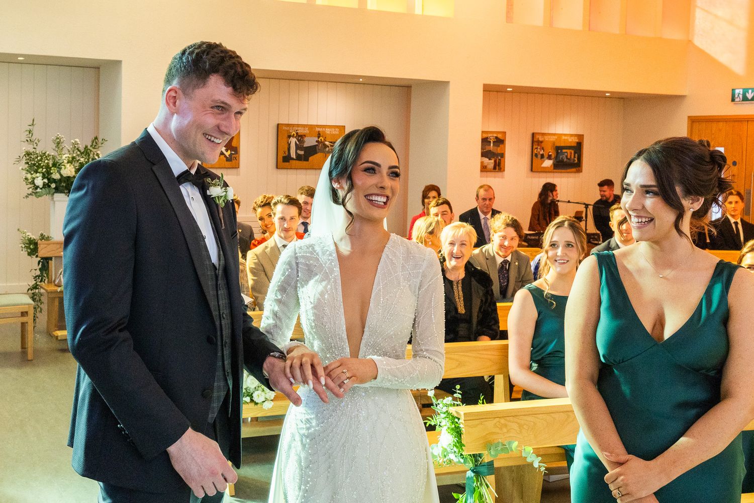 Wedding celebration candid moments during Dublin city wedding.