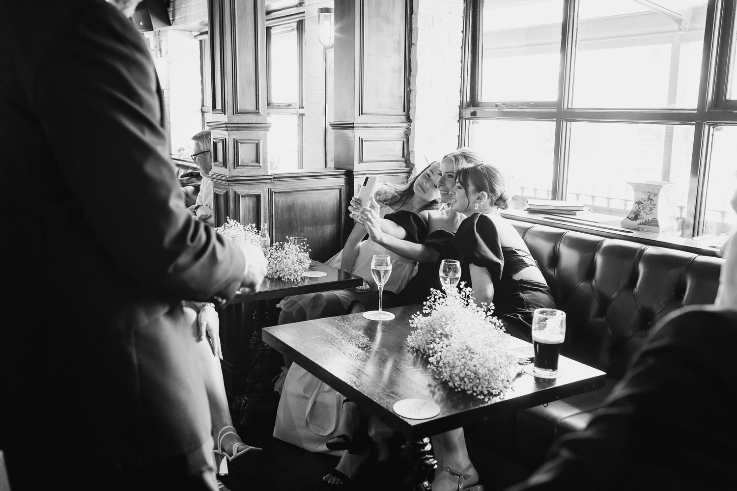 Natural light streams through windows during Dublin intimate wedding moments.
