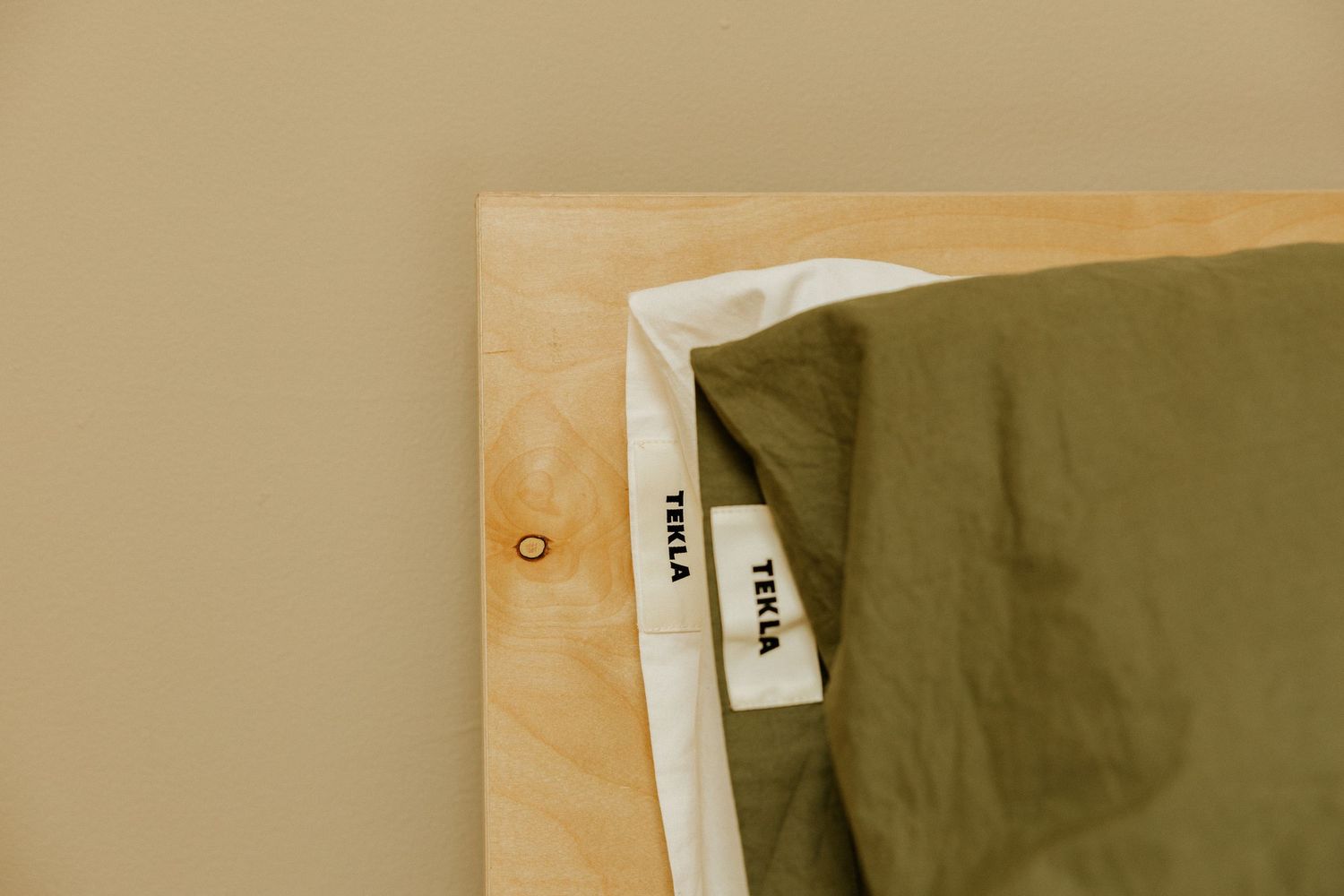 Tekla bedding against the Floyd bed, Shot by Dylan Spangler