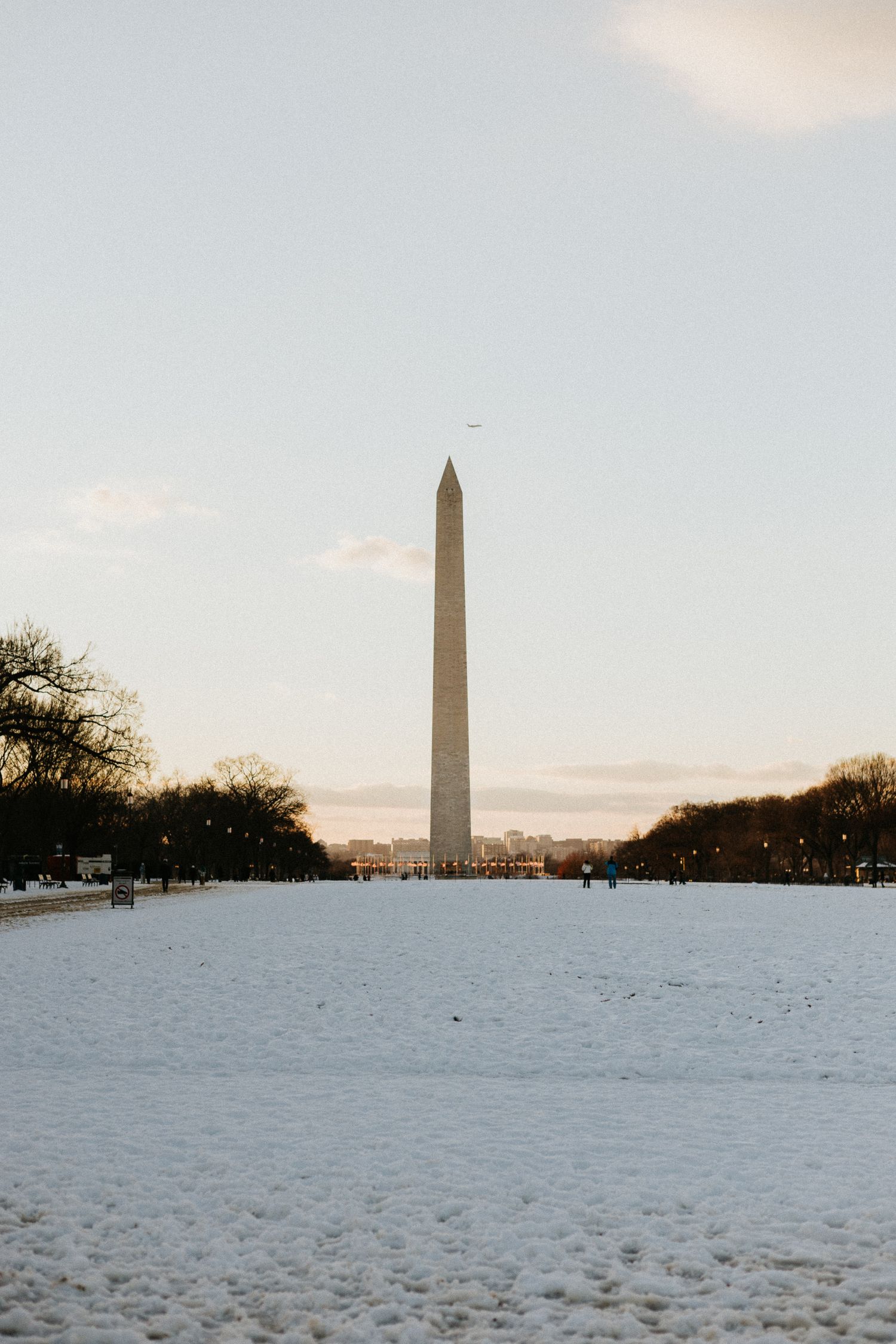 washington monument on a snowy day in washington dc, shot by Dylan Spangler