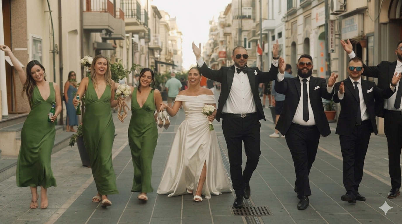 Bride and groom during a destination wedding in Calabria, Italy