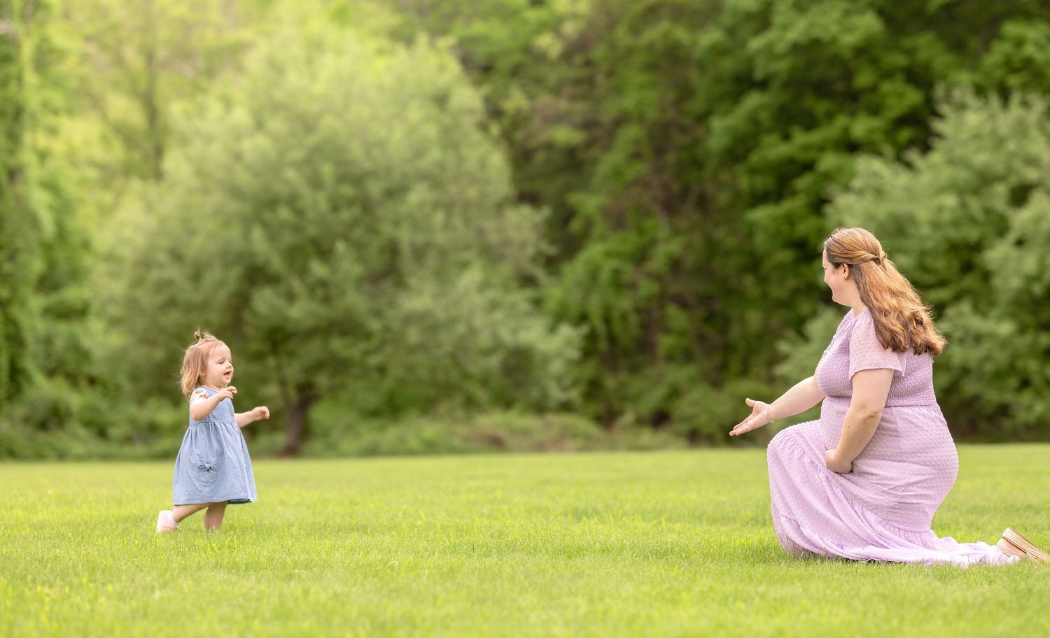 A series of photos shows a person in a pink dress lying in a green grassy field reading a book on a sunny day.