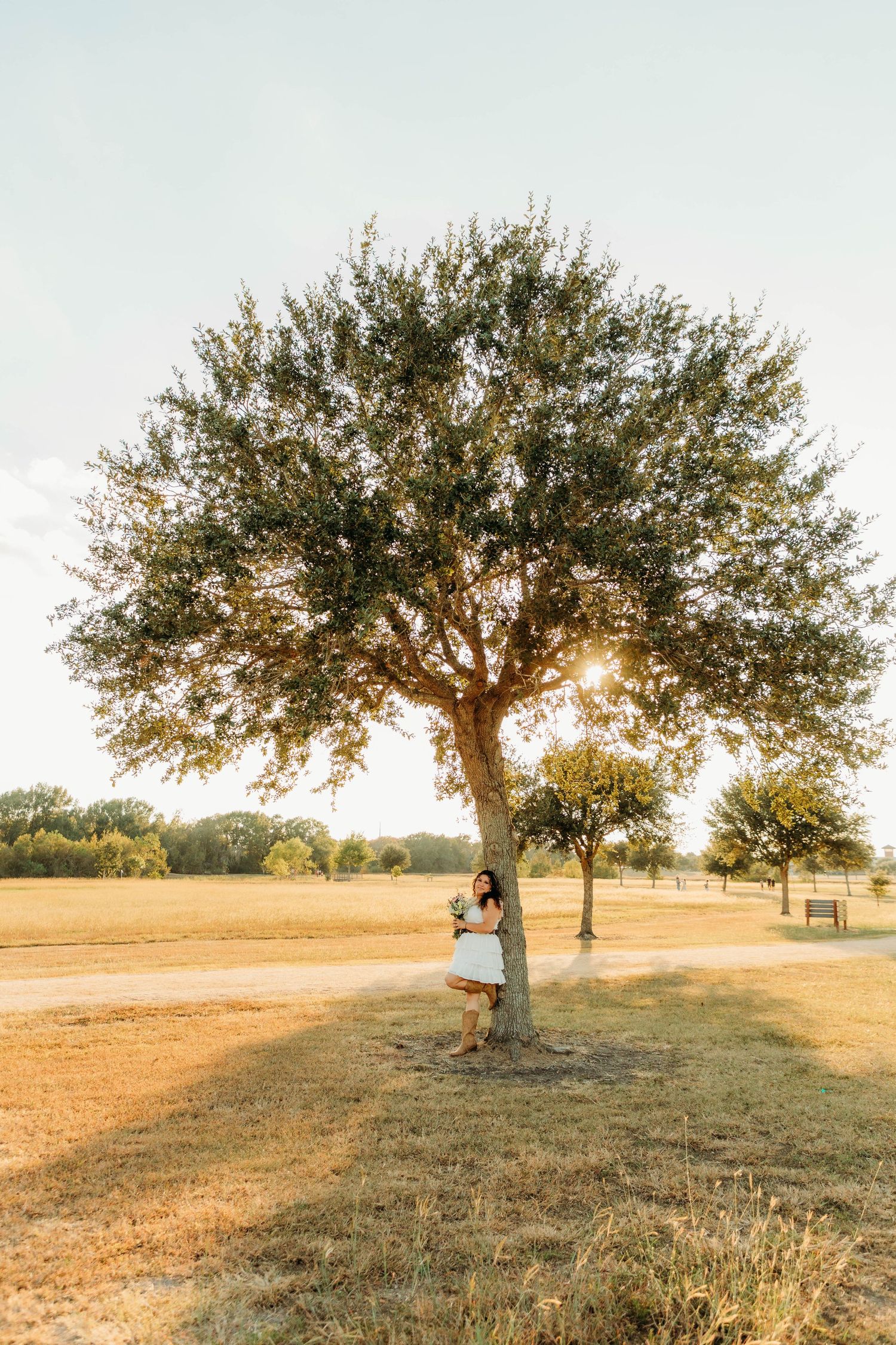 Outdoor portrait of two girls under golden light in The Woodlands TX photographed by Magnolia Events & Photography