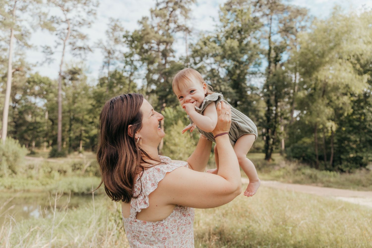 Candid family portrait captured in natural light by Magnolia Events & Photography