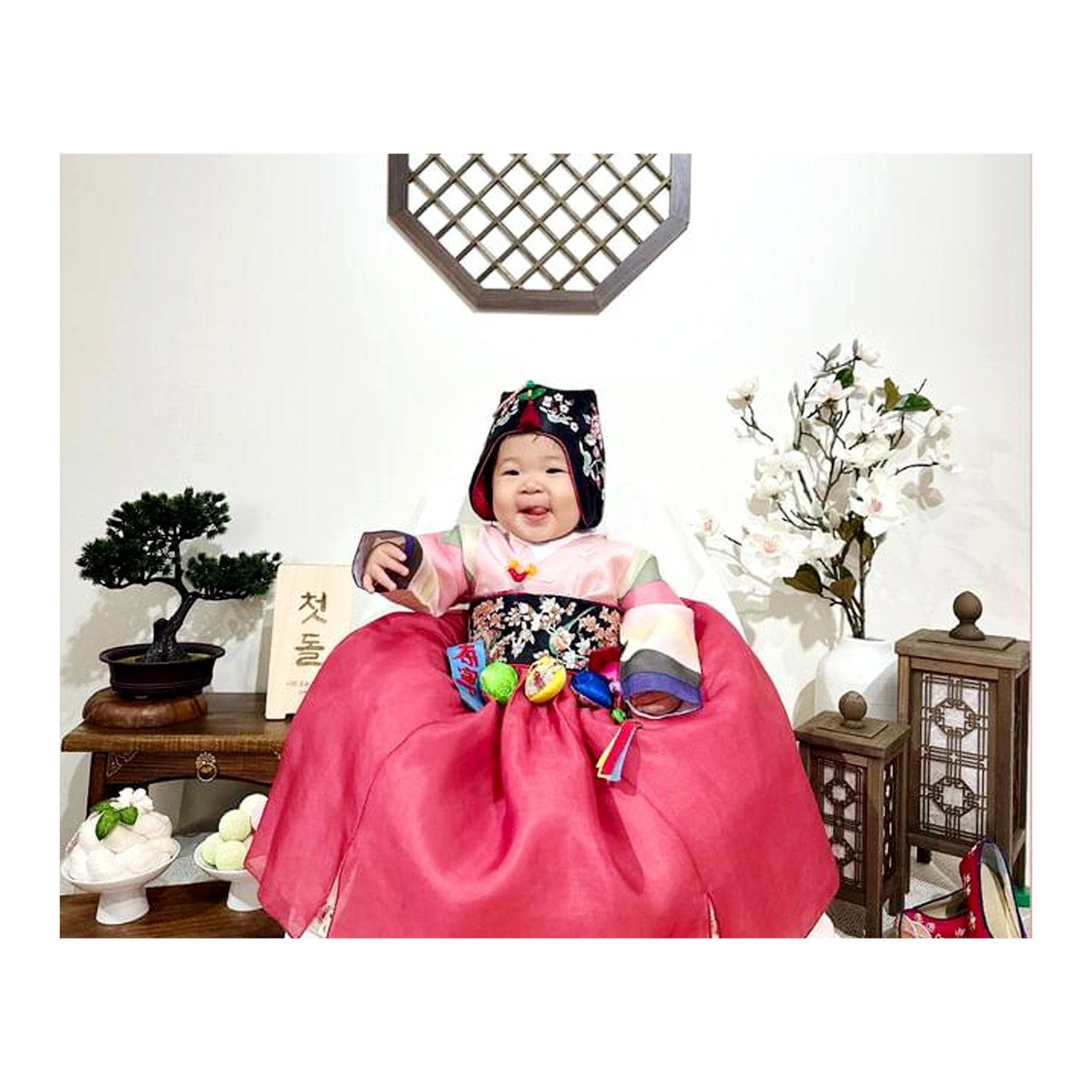 뉴저지 돌상 렌탈 아기 한복 돌잔치 클로즈업 촬영