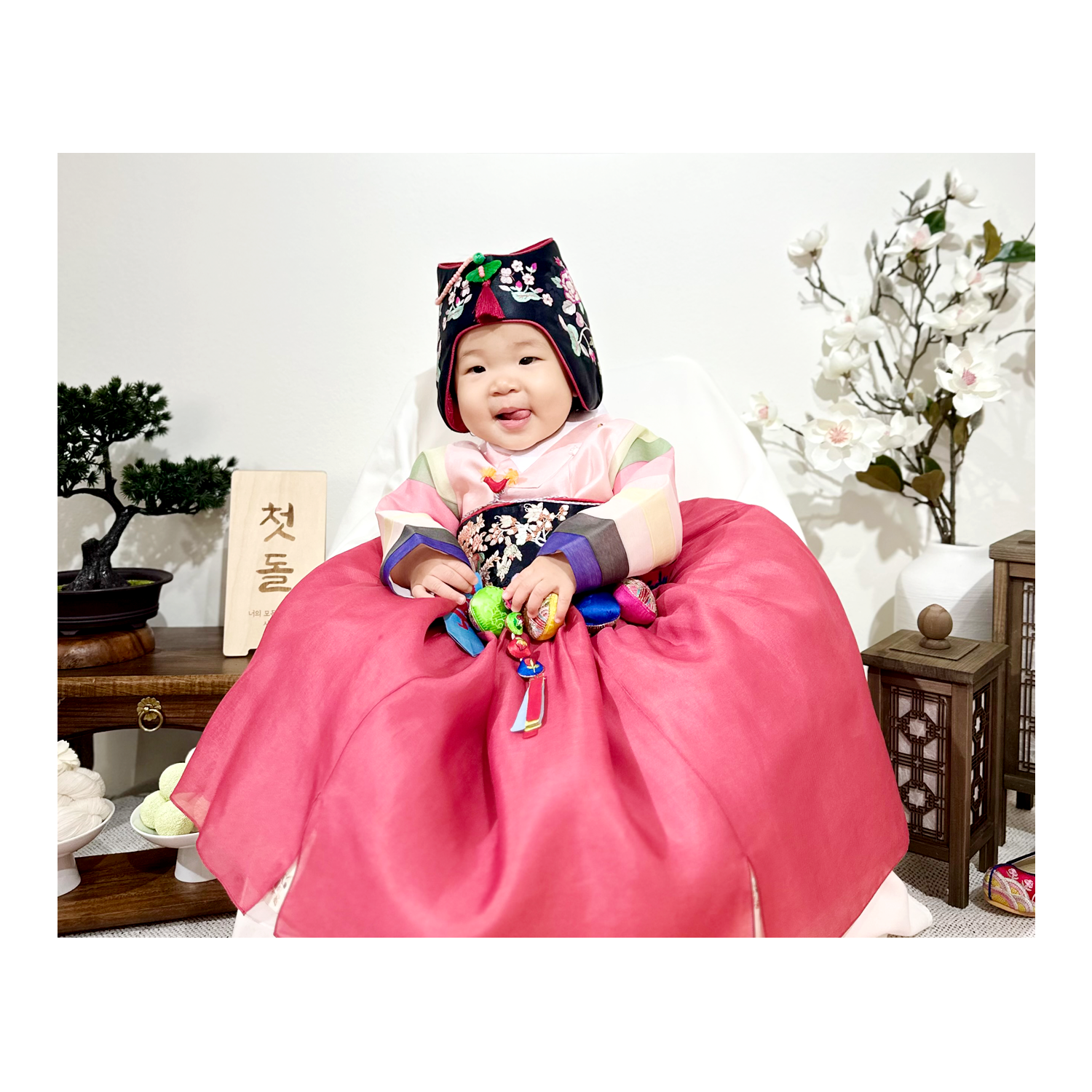 뉴저지 돌상 렌탈 아기 웃는 돌잔치 촬영 순간