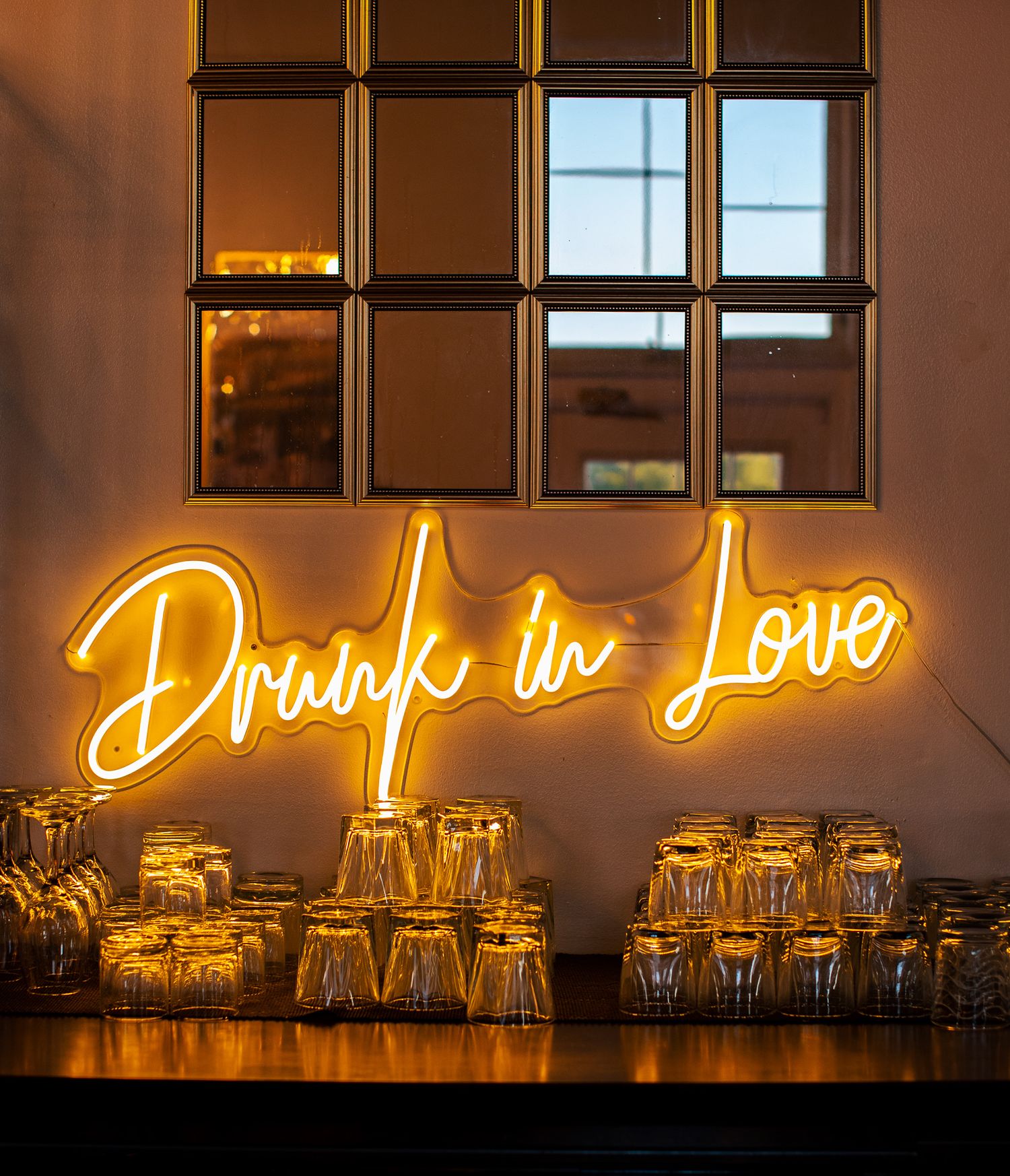A neon sign reading 