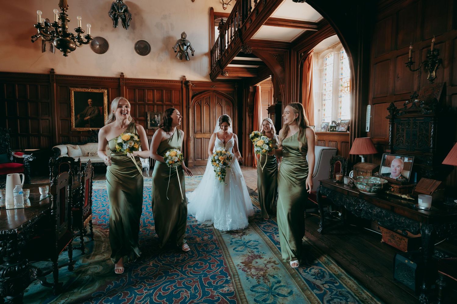 wedding ceremony at Irnham Hall on a sunny July day