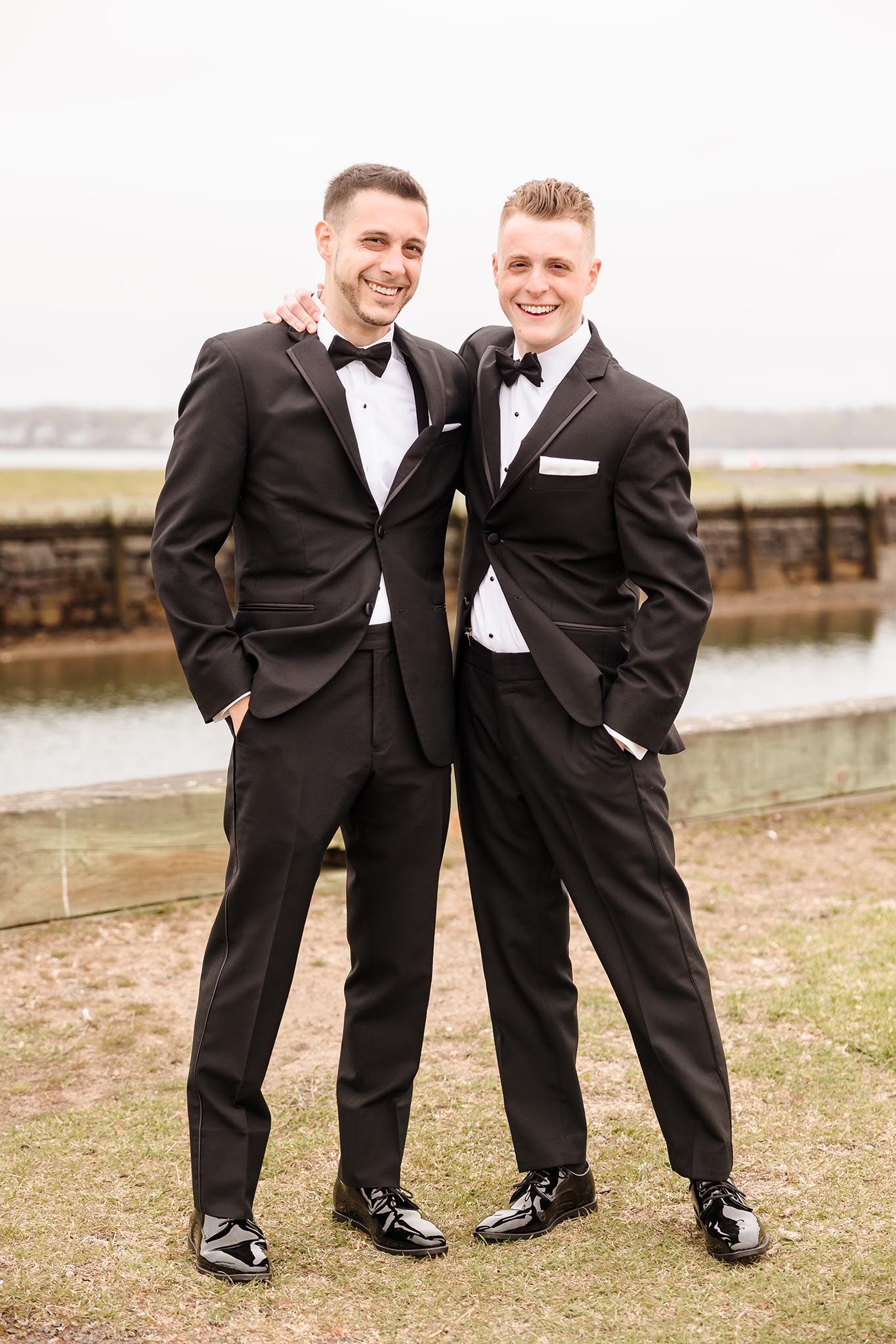 A portrait of the groom and best man, the very closest of friends.