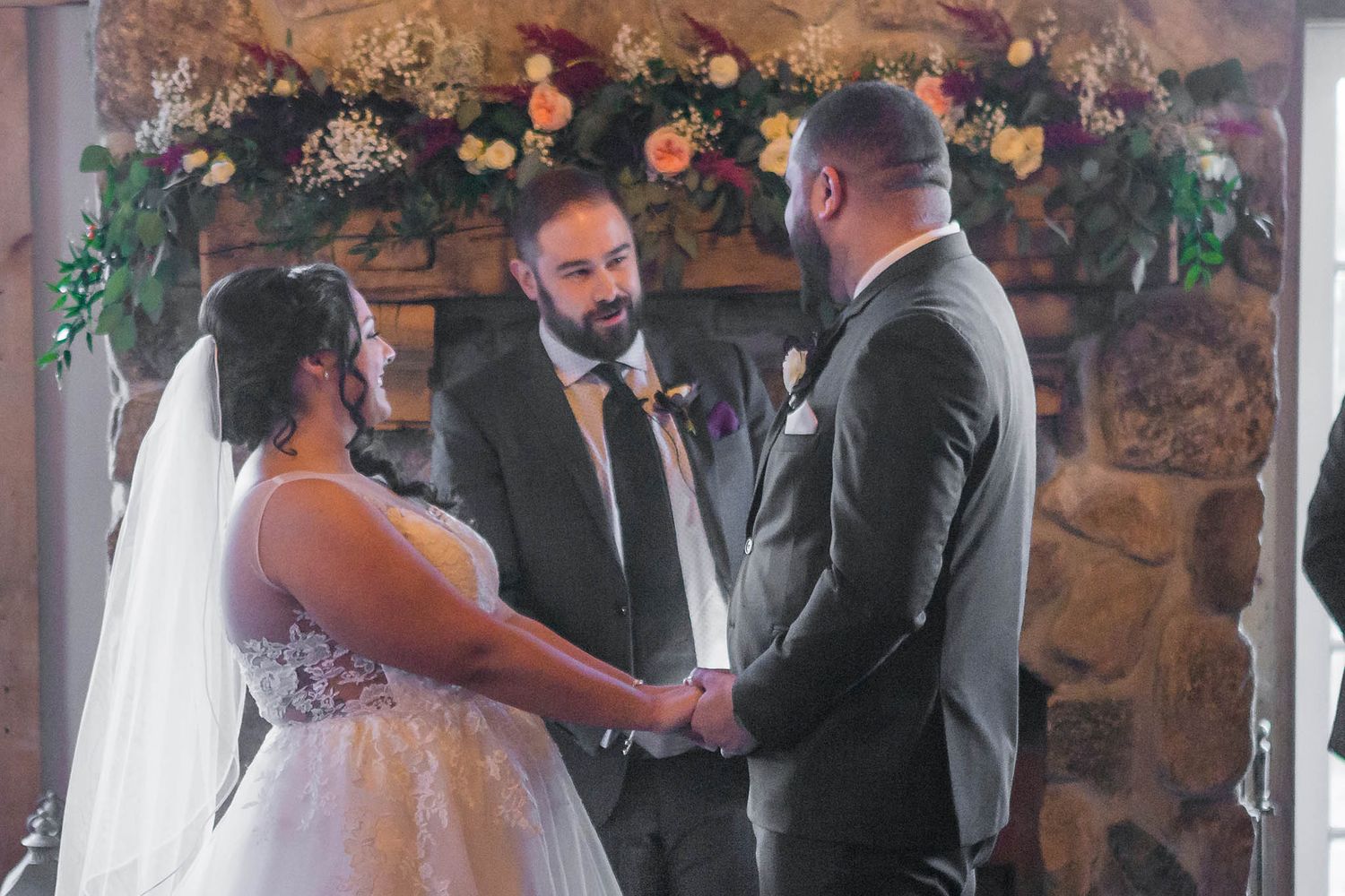 Bride and Groom exchange vows  during the wedding ceremony