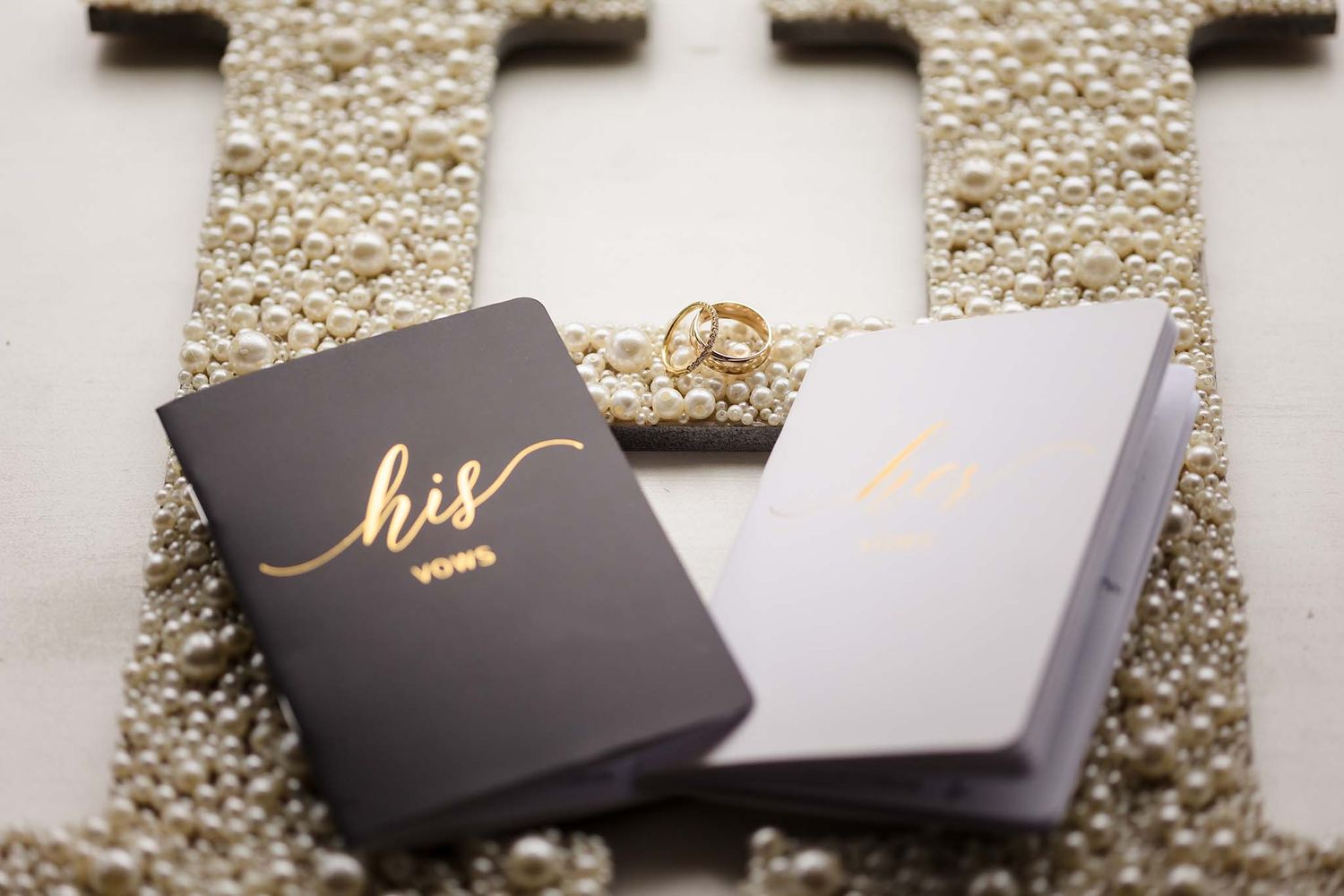 The couple chose to write their own vows and put them in hand made vow books.