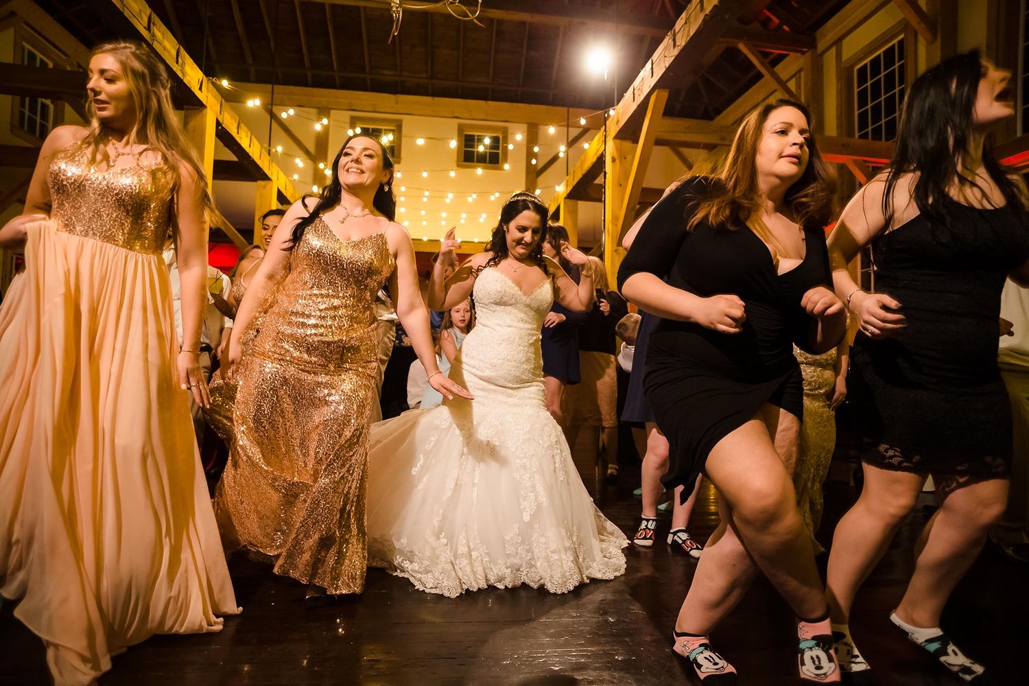 The bride busted a move on the dance floor