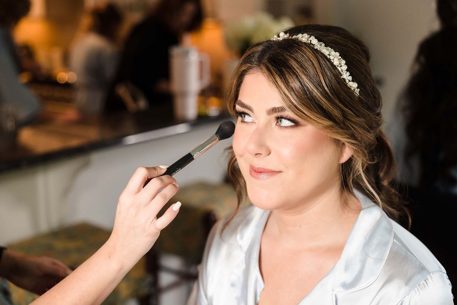 The bride Abigail gets ready on the morning of the wedding.