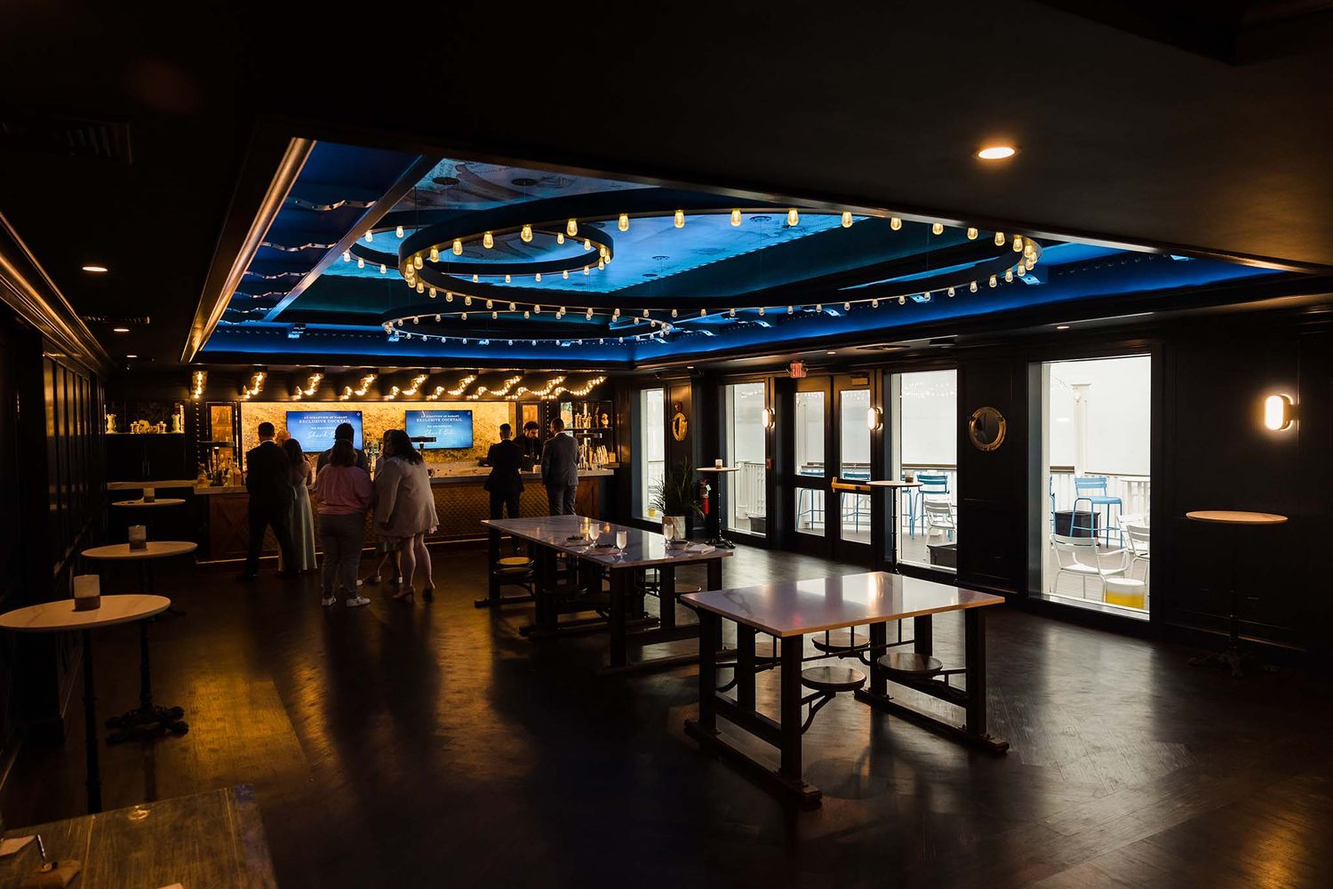 The bar inside the Oceanview of Nahant.