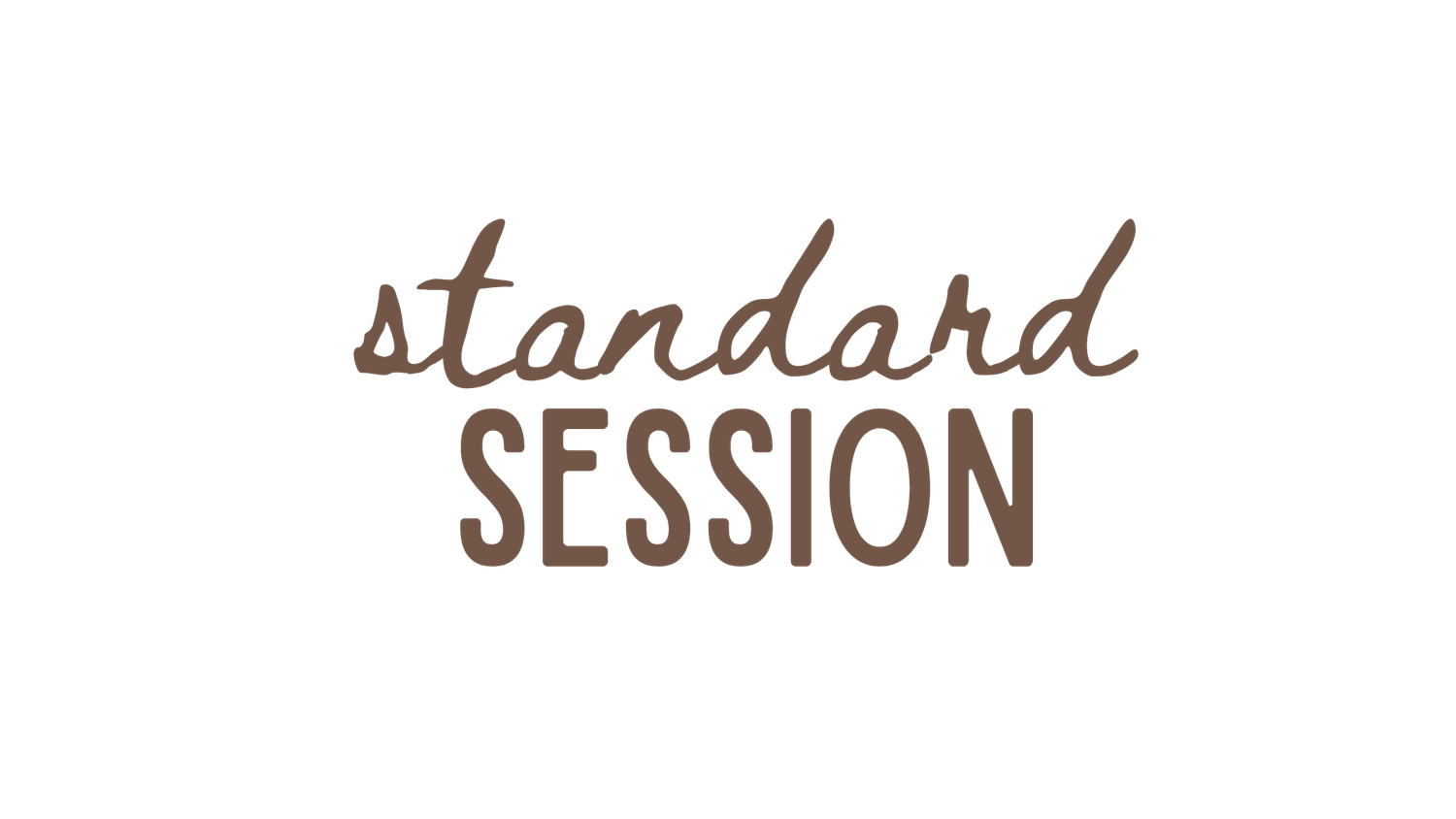 Standard Session text logo in brown script and bold serif font on white background.