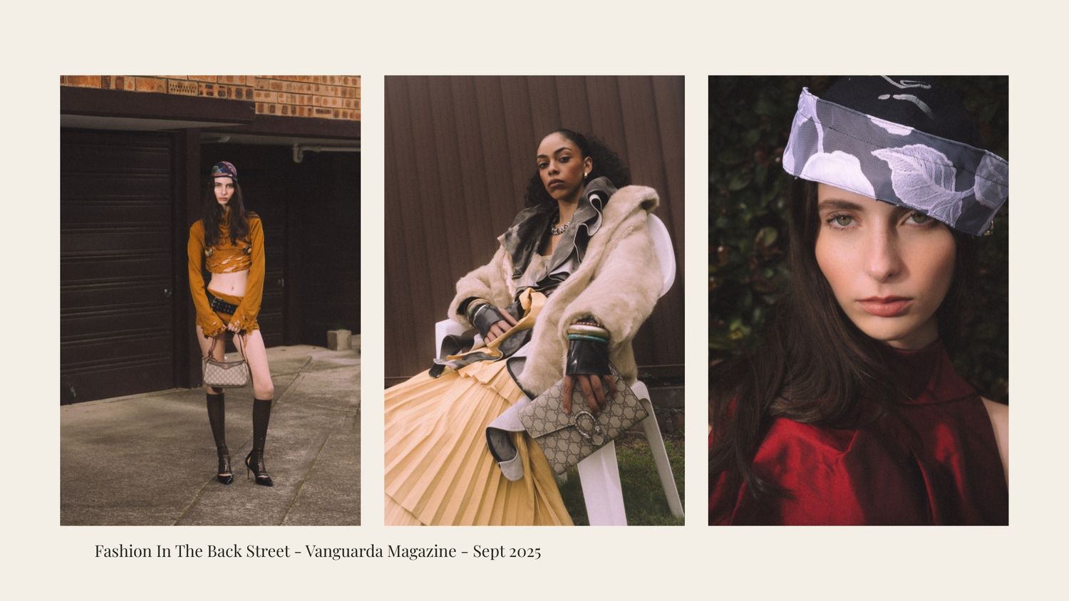A collage of artistic portrait photographs showing various lighting styles and poses against different backgrounds.