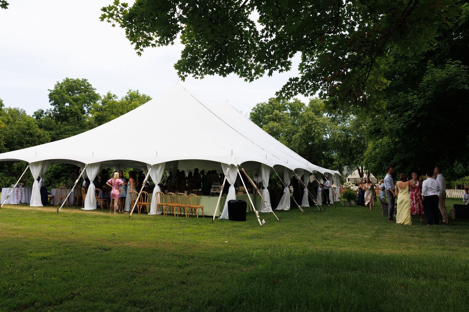 A wedding party help in the backyard of Cincinnati Ohio