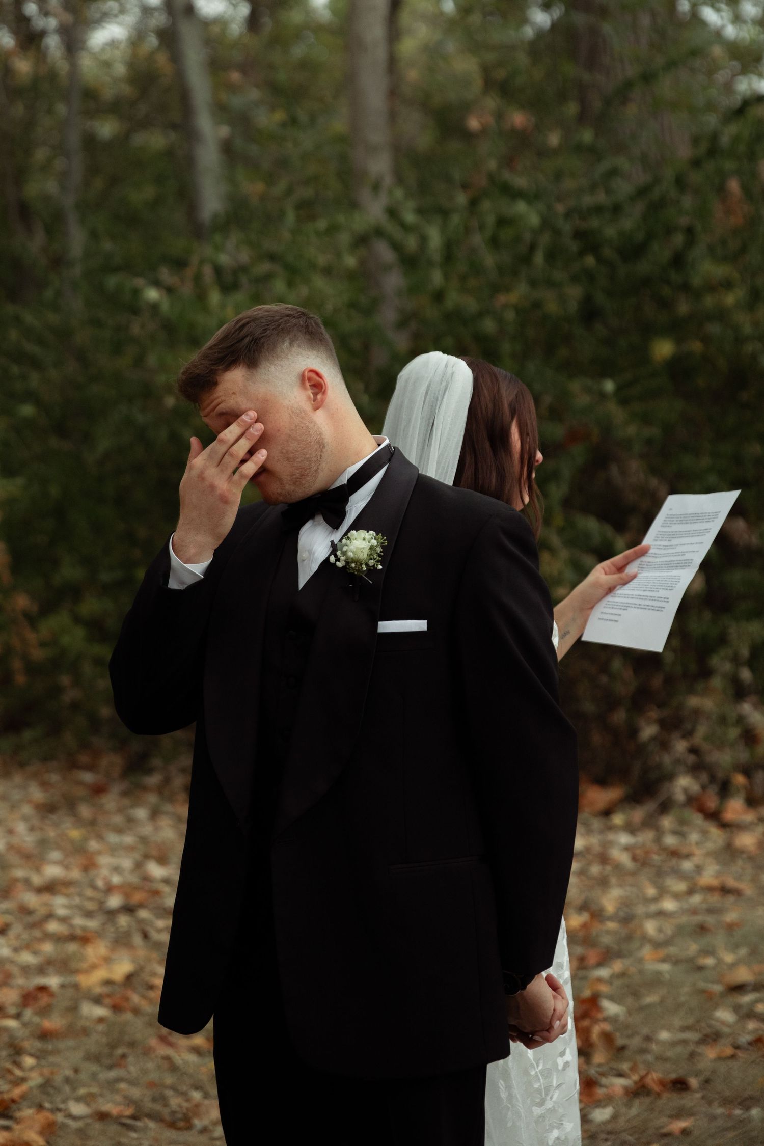 Cincinnati Wedding couple exchange private vows